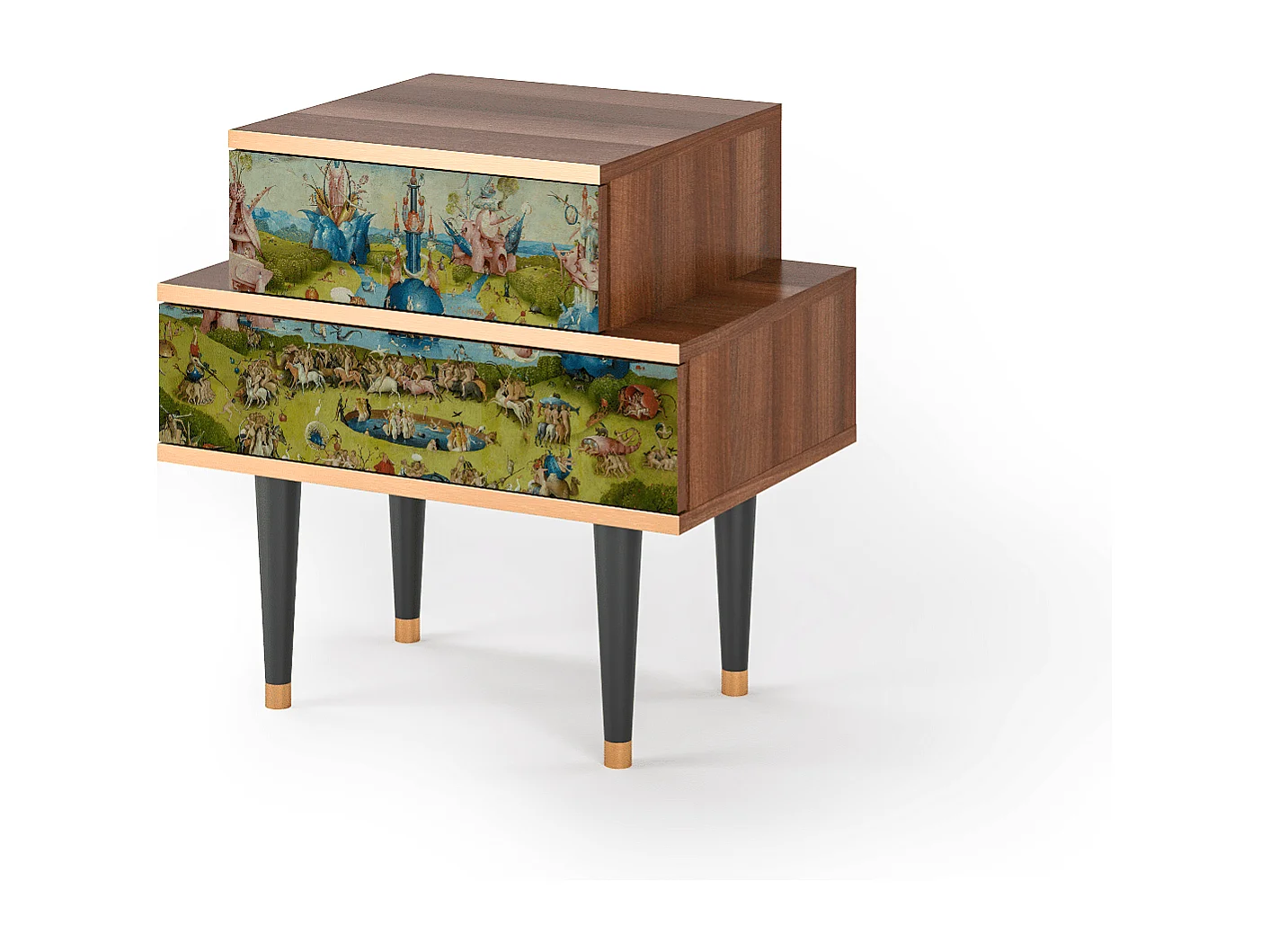 Table de nuit - 58х58х41 cm - NS1 - The Garden 2, Noyer