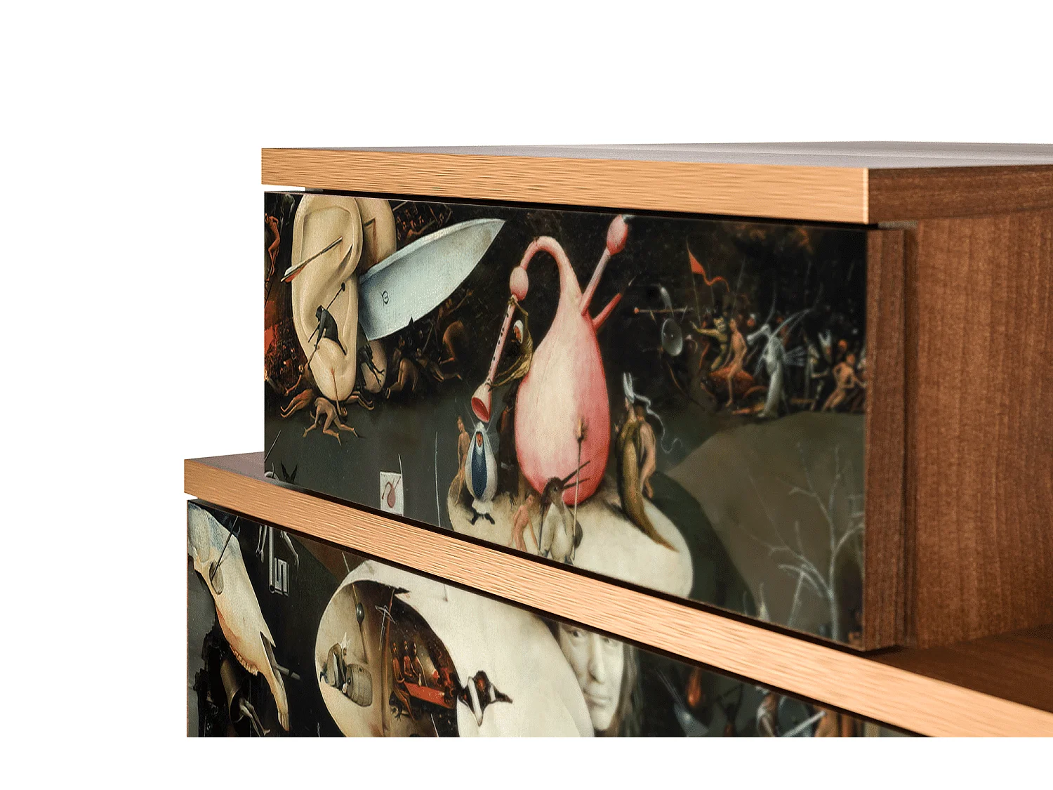 Table de nuit - 58х58х41 cm - NS1 - The Garden 2, Noyer