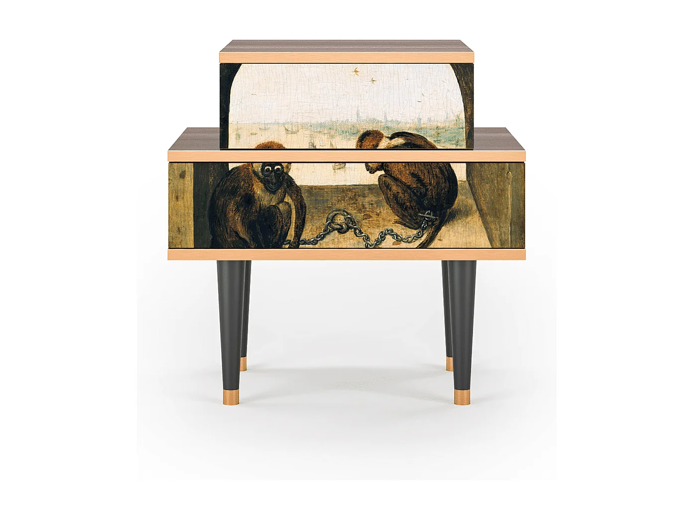 Table de nuit - 58х58х41 cm - NS1 - Two Monkeys, Noyer