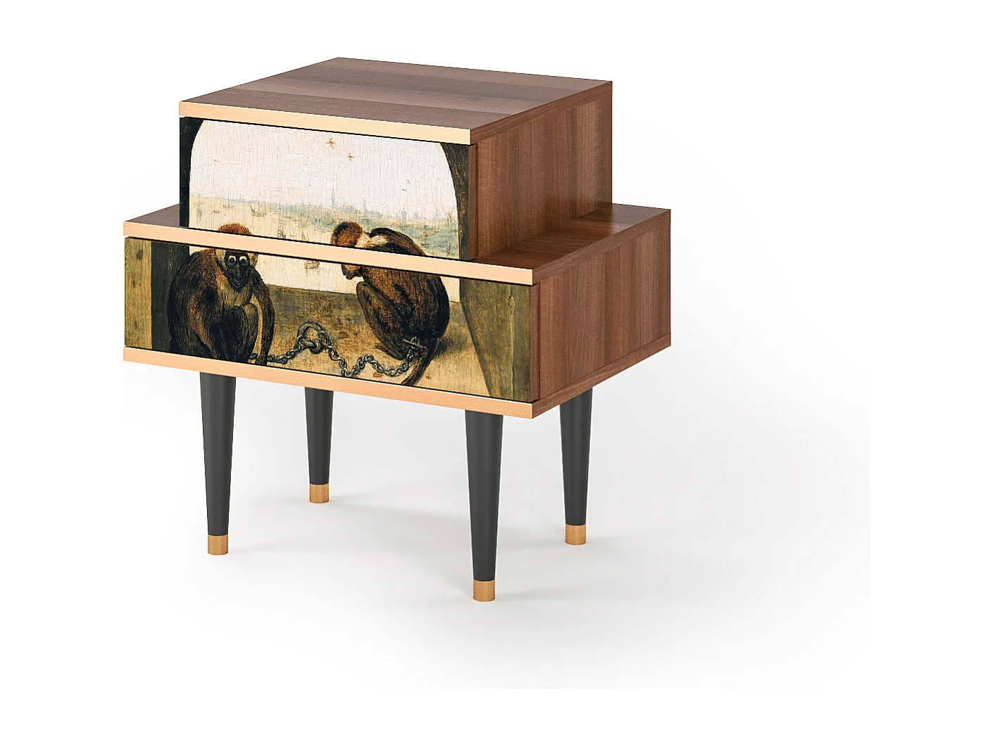 Table de nuit - 58х58х41 cm - NS1 - Two Monkeys, Noyer