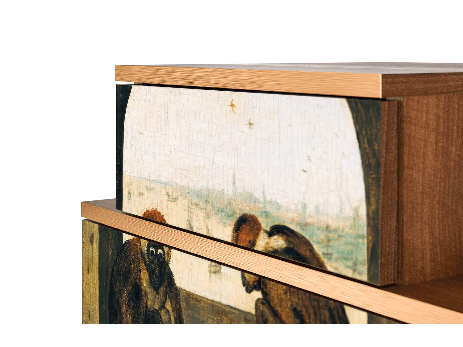 Table de nuit - 58х58х41 cm - NS1 - Two Monkeys, Noyer