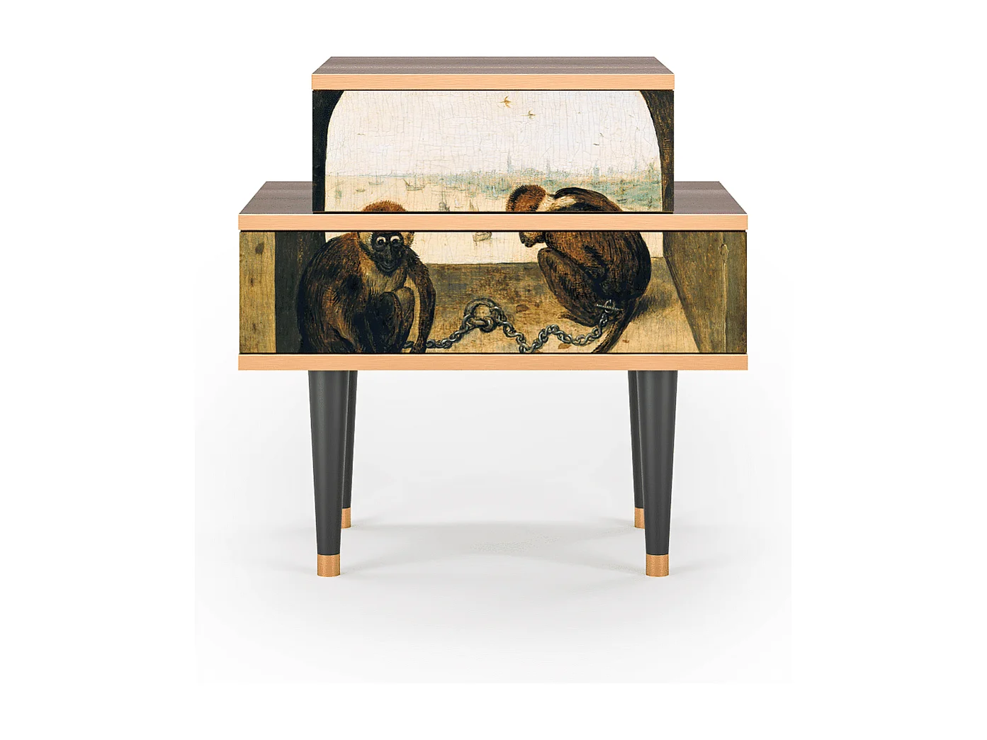 Table de nuit - 58х58х41 cm - NS1 - Two Monkeys, Noyer