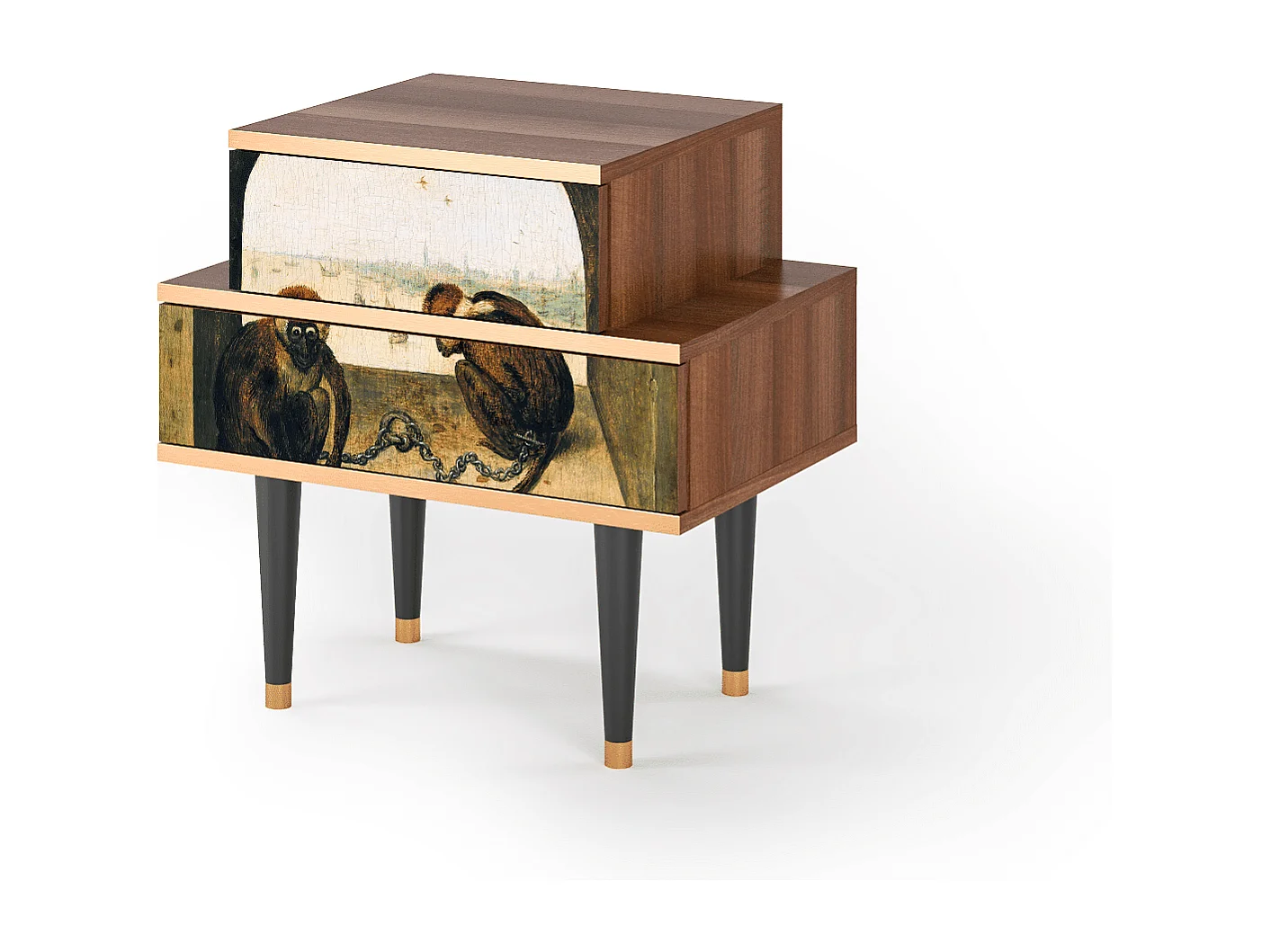 Table de nuit - 58х58х41 cm - NS1 - Two Monkeys, Noyer