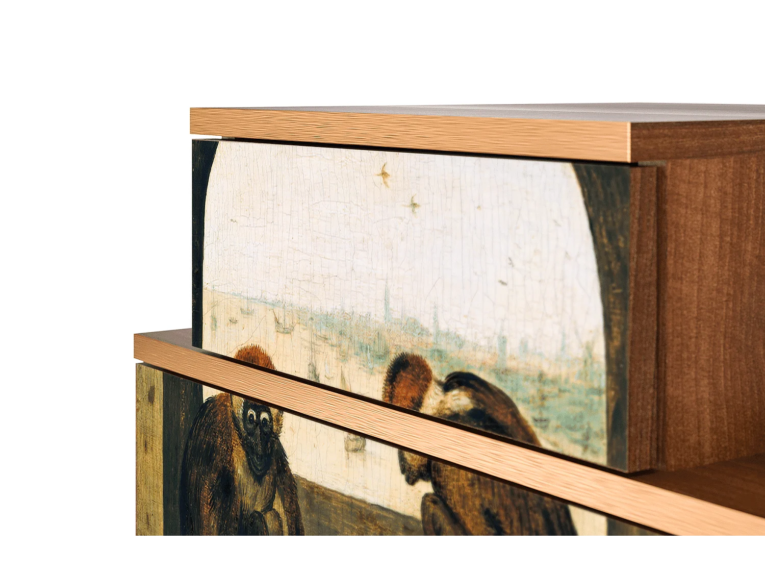 Table de nuit - 58х58х41 cm - NS1 - Two Monkeys, Noyer