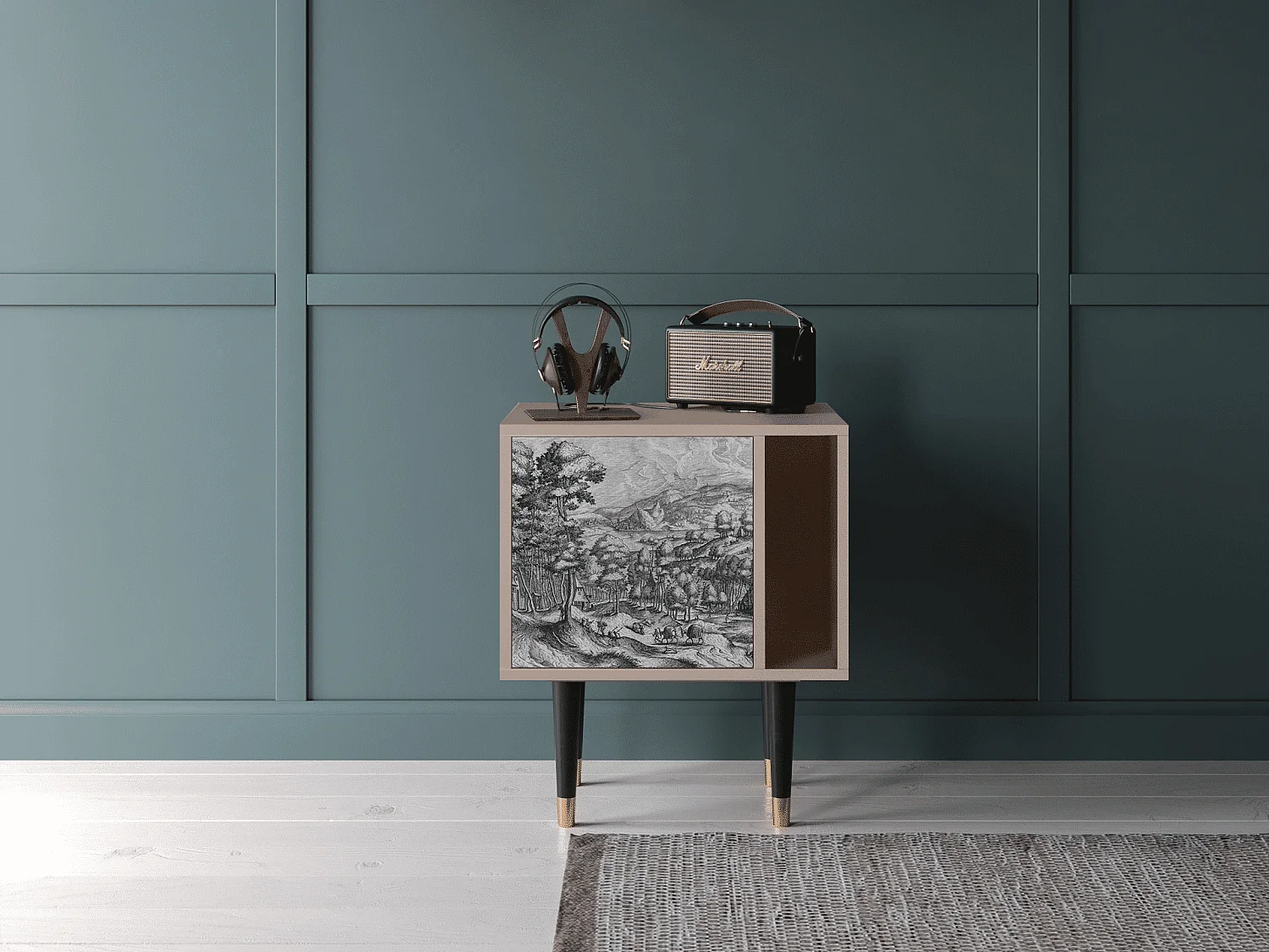 Nachtkastje - 57х69х48 cm - S2 - Rusticorum, Latte