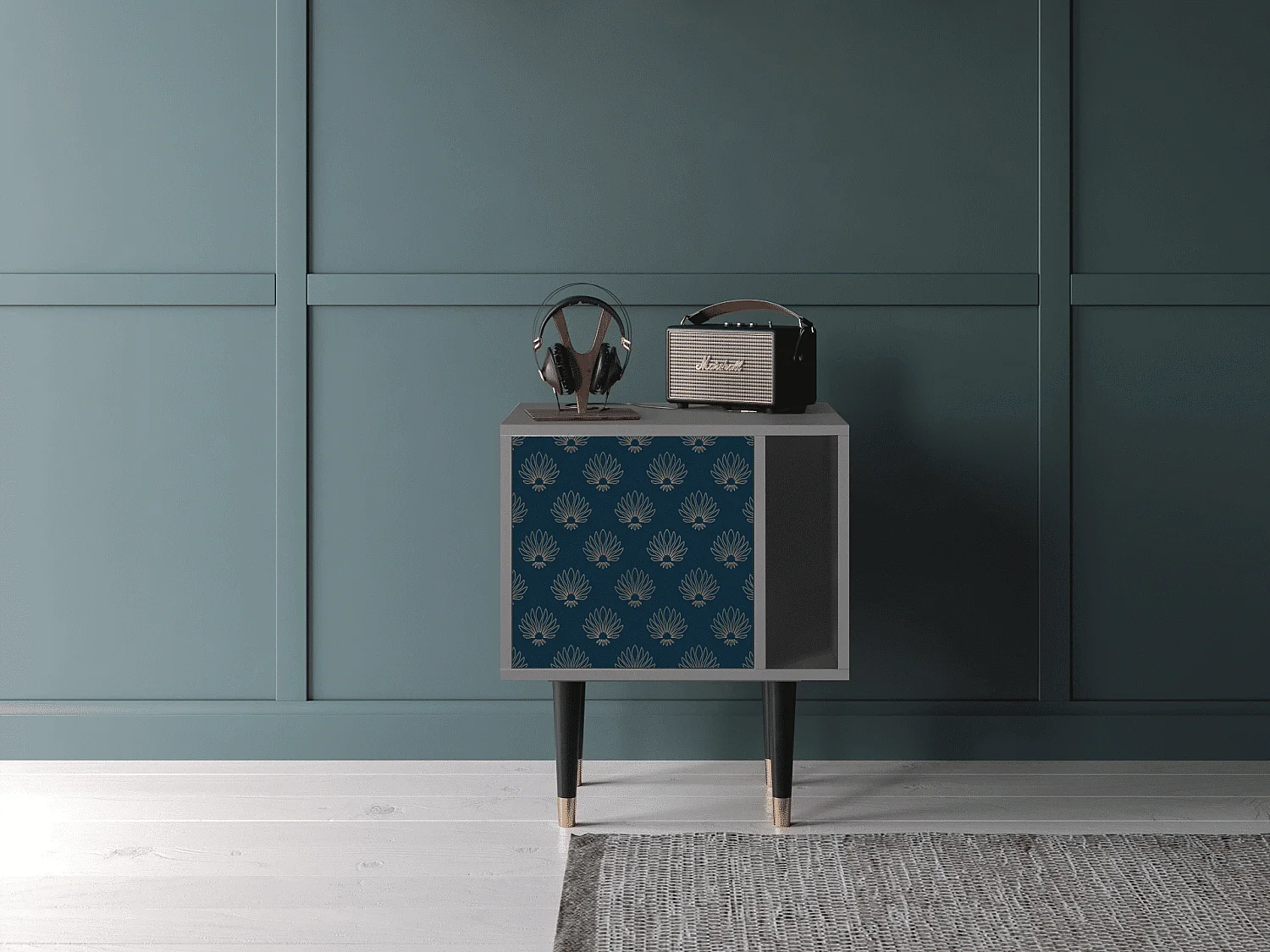 Nachttisch - 57х69х48 cm - S2 - Blue Lotus, Grau