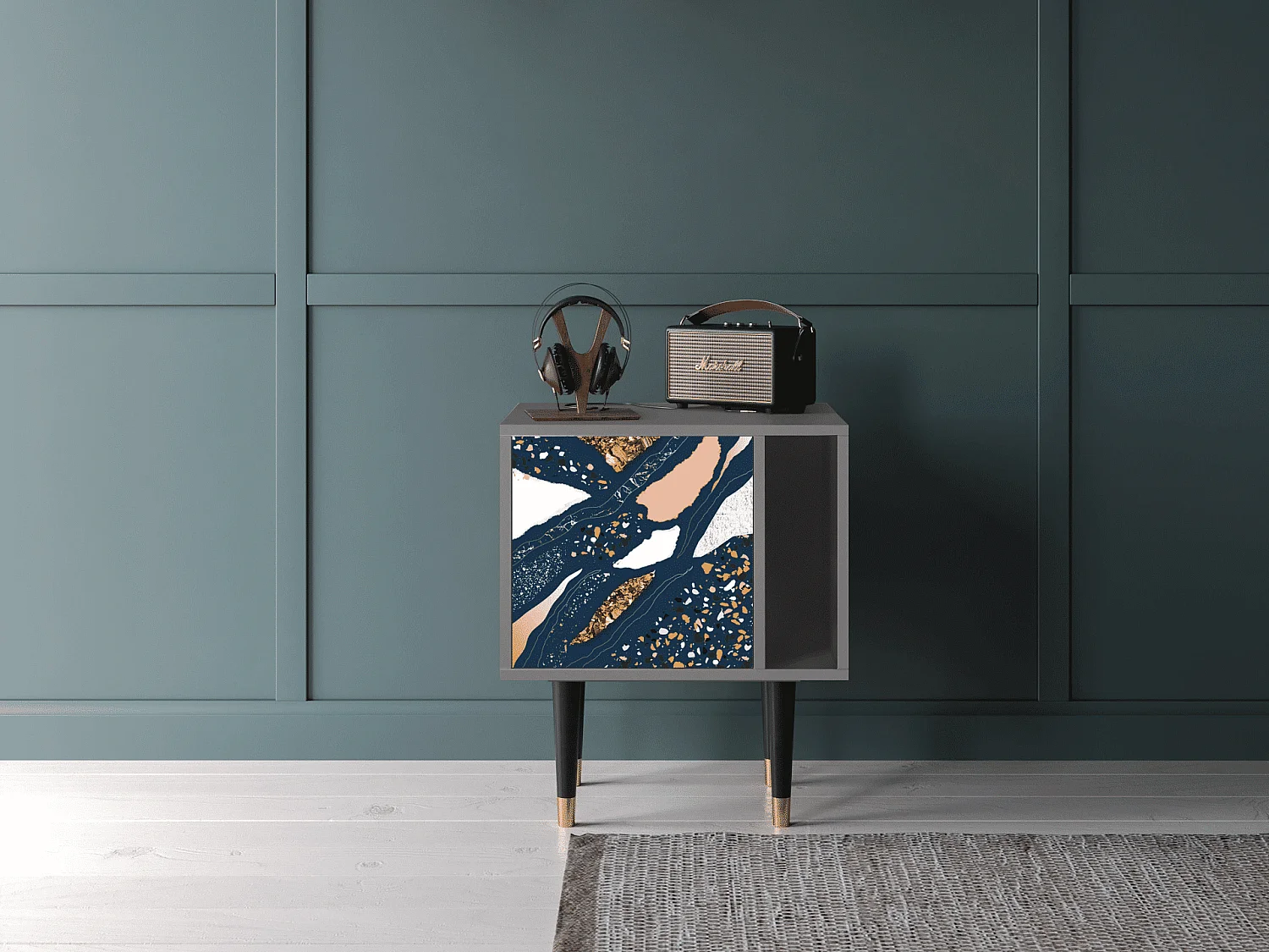 Stolik nocny - 57х69х48 cm - S2 - Nude Iceberg, Szary