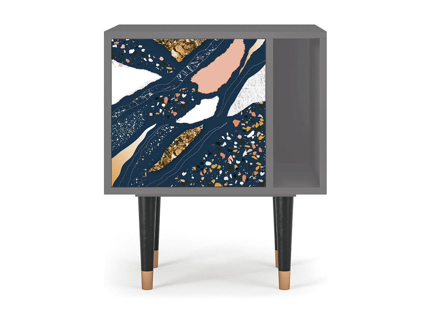 Stolik nocny - 57х69х48 cm - S2 - Nude Iceberg, Szary