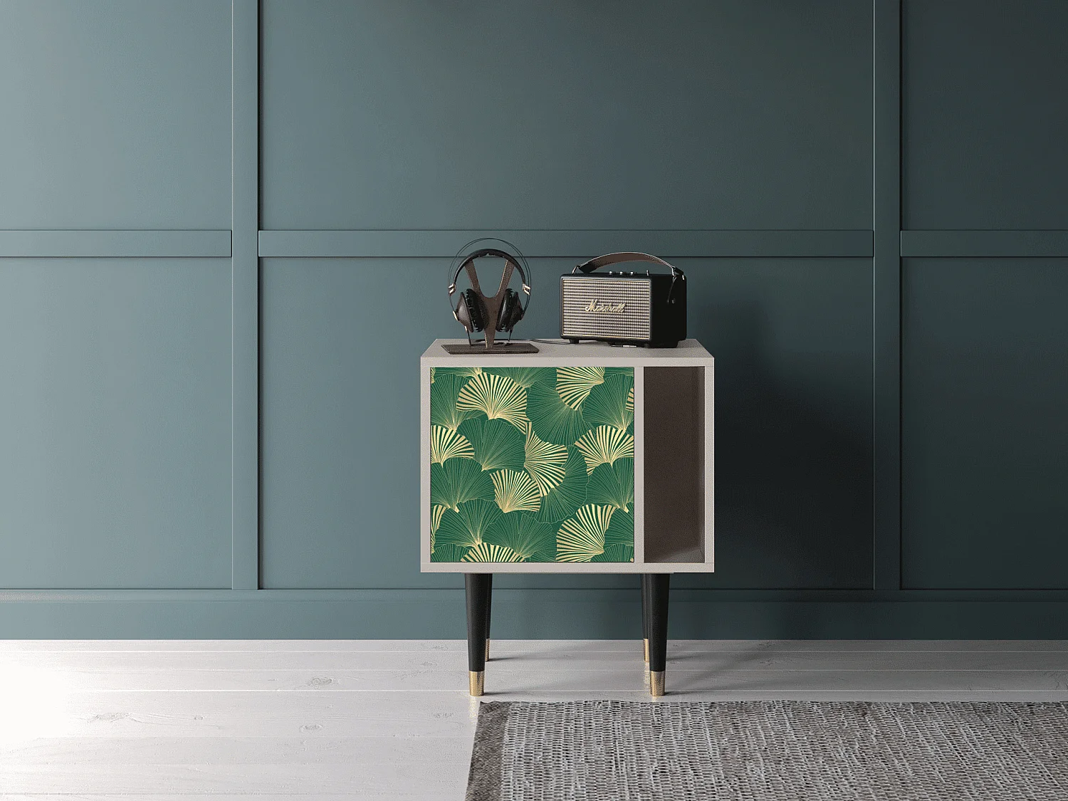 Mesita de noche - 57х69х48 cm - S2 - Gold Ginkgo, Arena