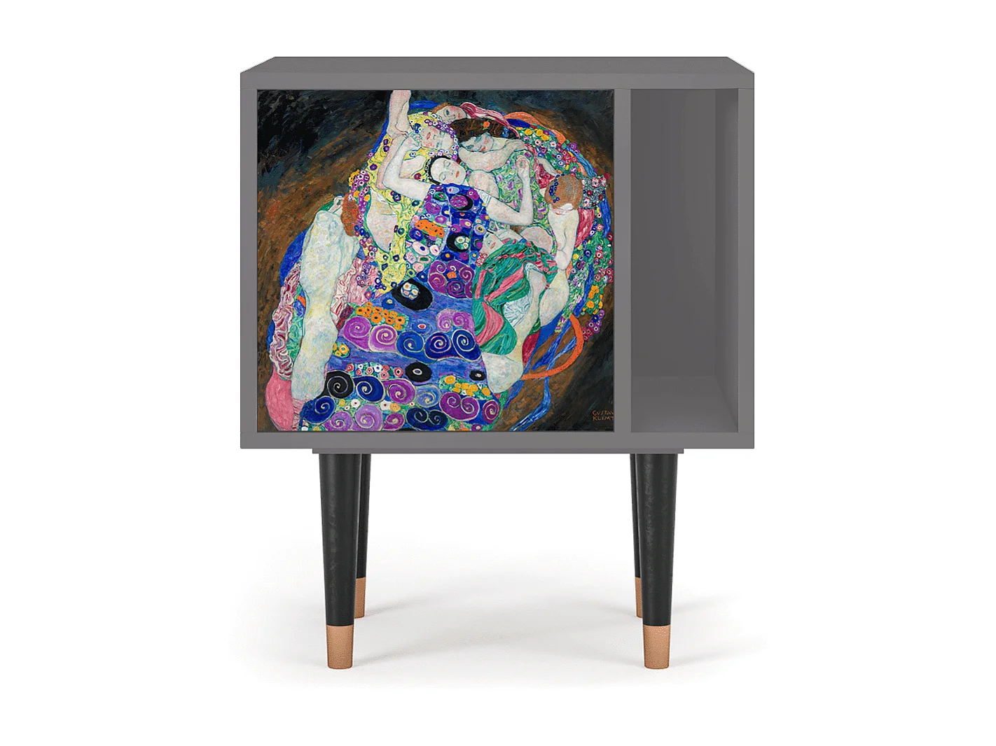 Criado-mudo - 57х69х48 cm - S2 - The Maiden by Klimt, Cinza