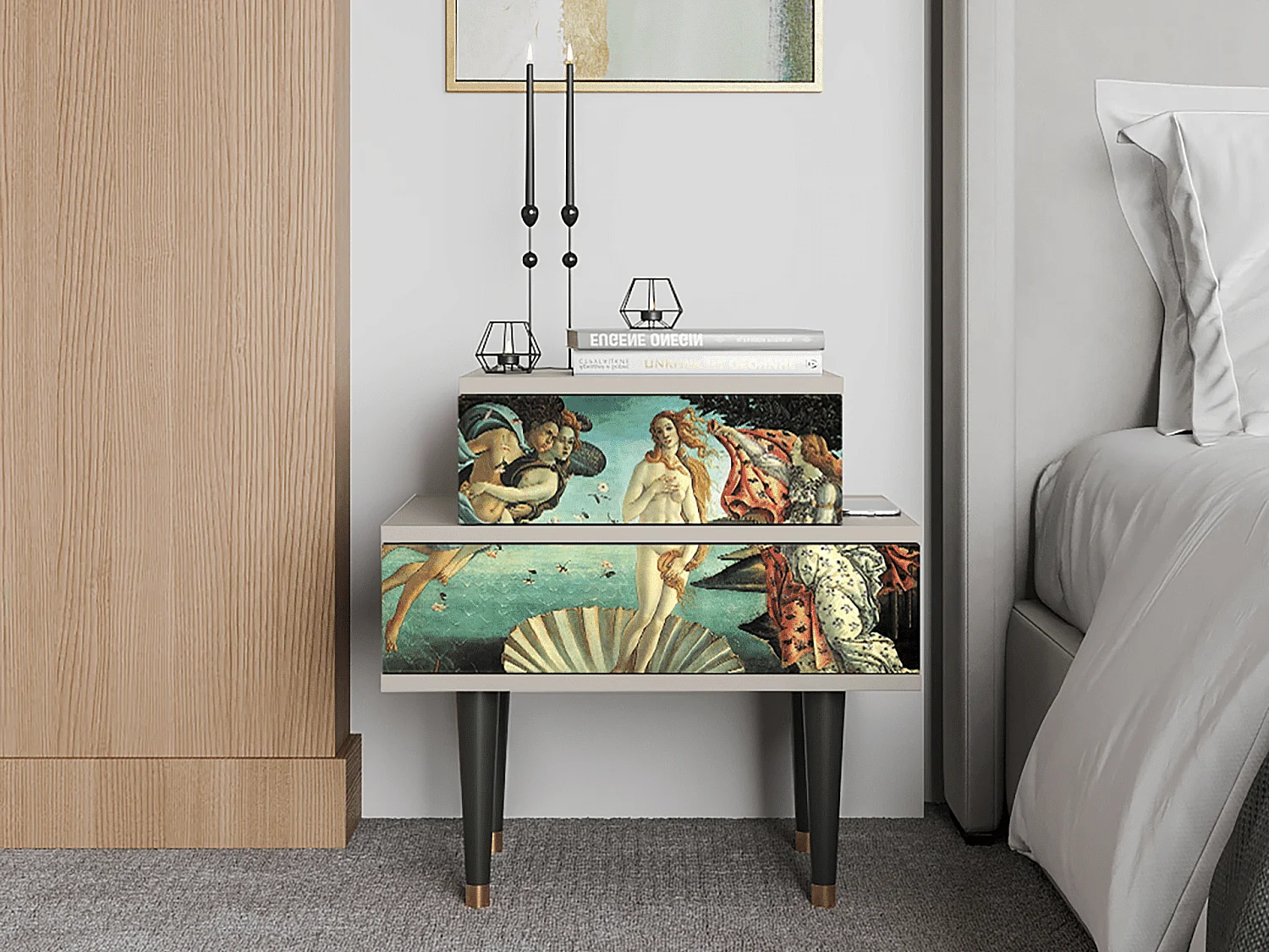 Criado-mudo - 58х58х41 cm - NS1 - The Birth of Venus, Areia