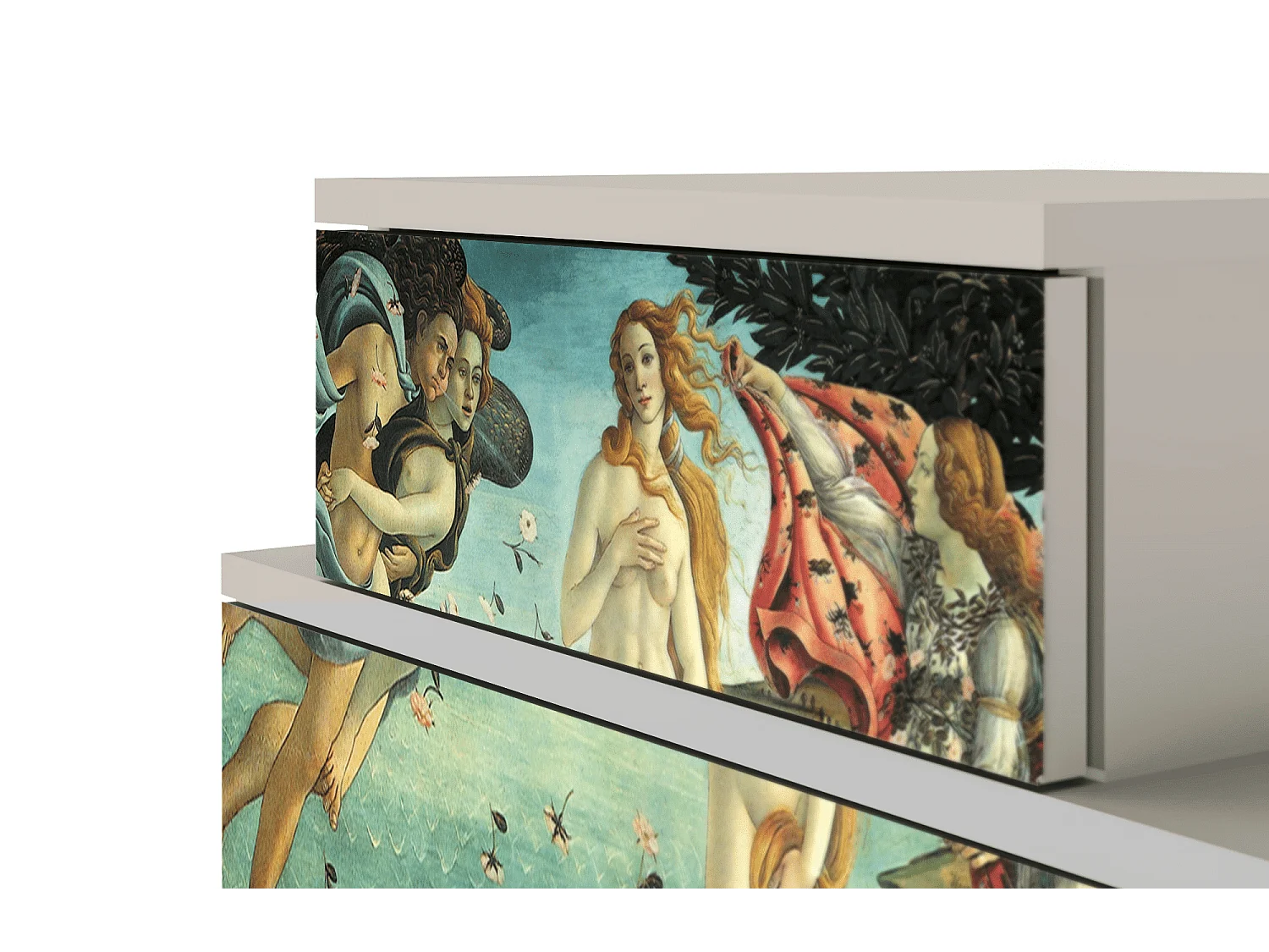 Stolik nocny - 58х58х41 cm - NS1 - The Birth of Venus, Piaskowy