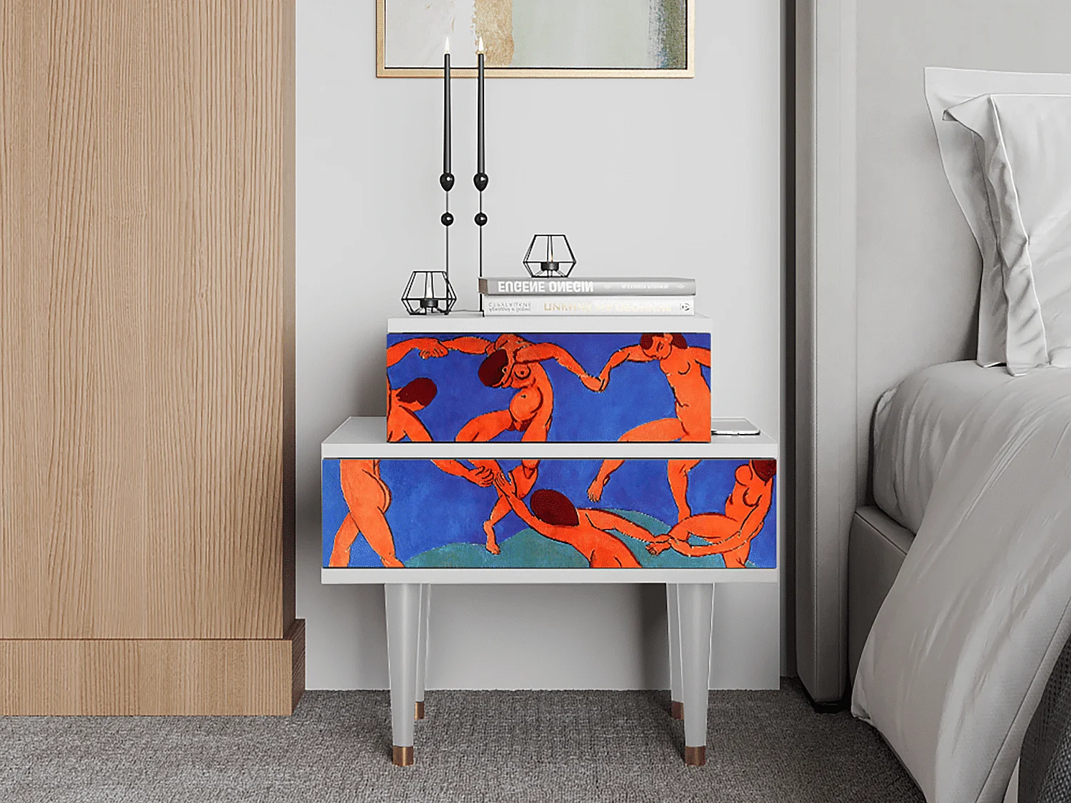 Table de nuit - 58х58х41 cm - NS1 - The Dance by Matisse , Blanc