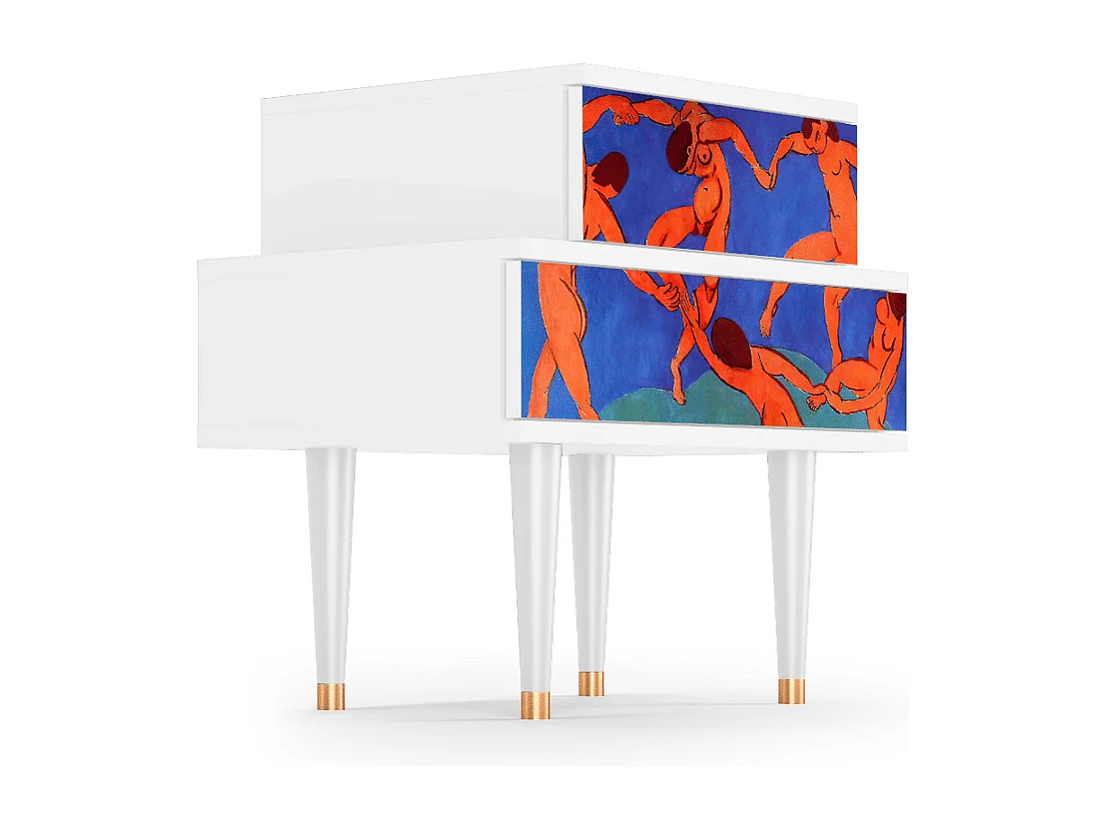 Table de nuit - 58х58х41 cm - NS1 - The Dance by Matisse , Blanc