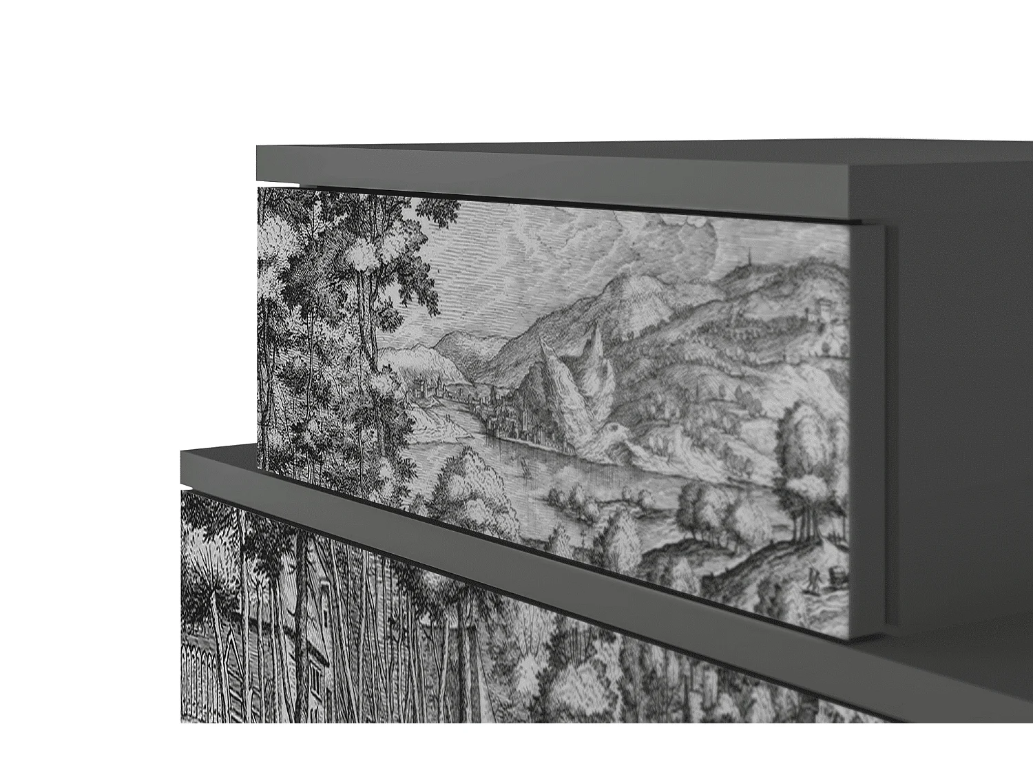 Table de nuit - 58х58х41 cm - NS1 - Rusticorum, Anthracite