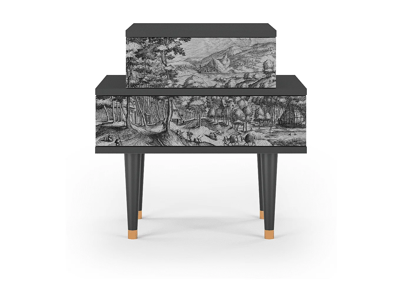Table de nuit - 58х58х41 cm - NS1 - Rusticorum, Anthracite