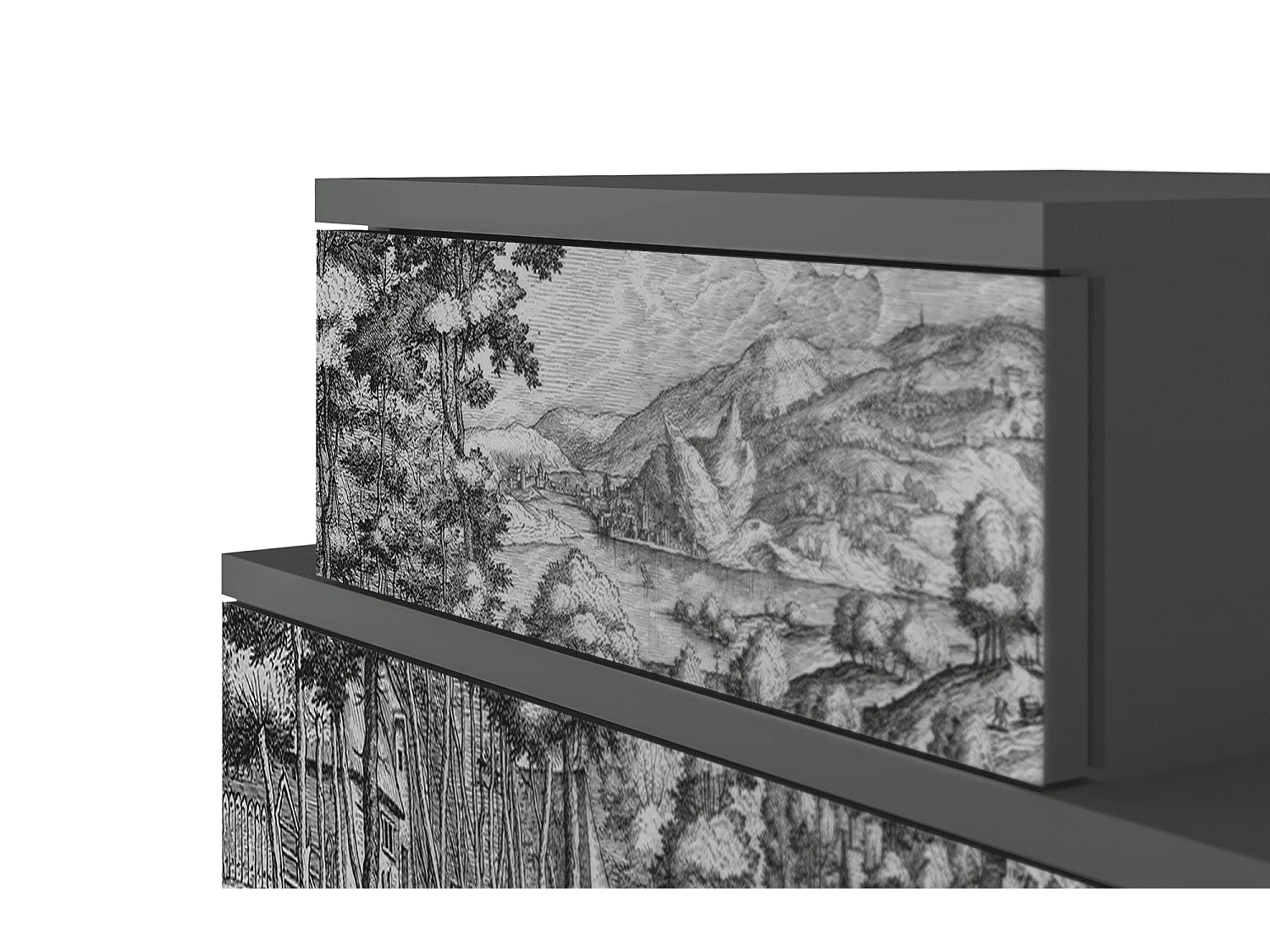 Table de nuit - 58х58х41 cm - NS1 - Rusticorum, Anthracite