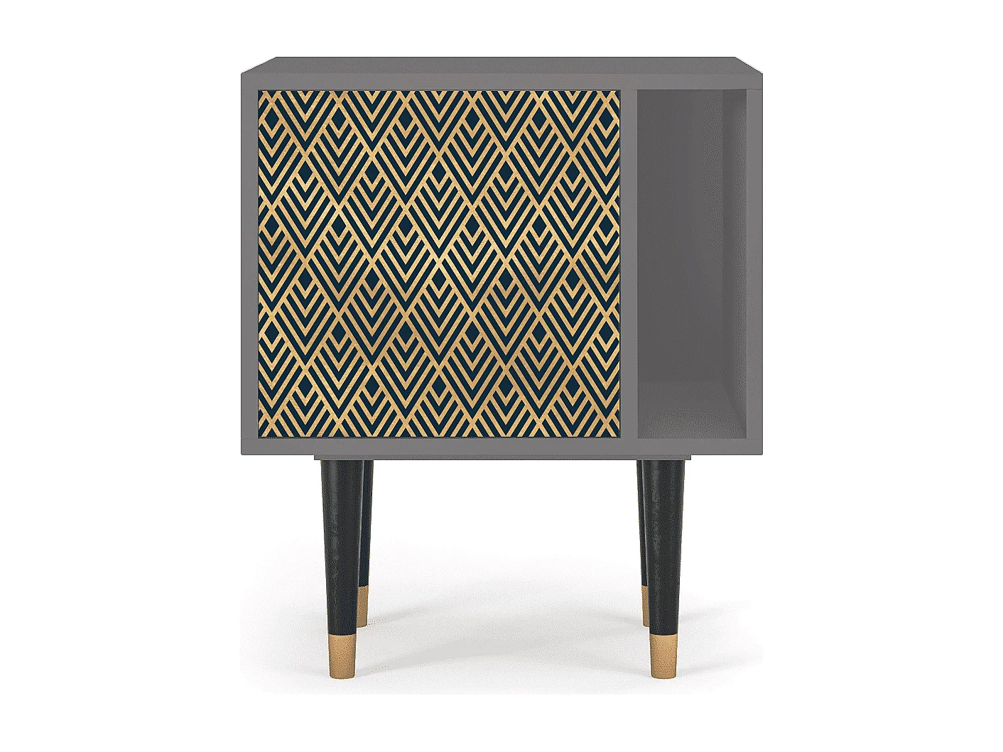 Table de nuit - 57х69х48 cm - S2 - Egypt Triangles, Gris