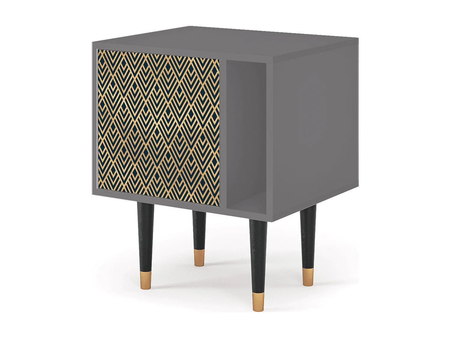 Table de nuit - 57х69х48 cm - S2 - Egypt Triangles, Gris