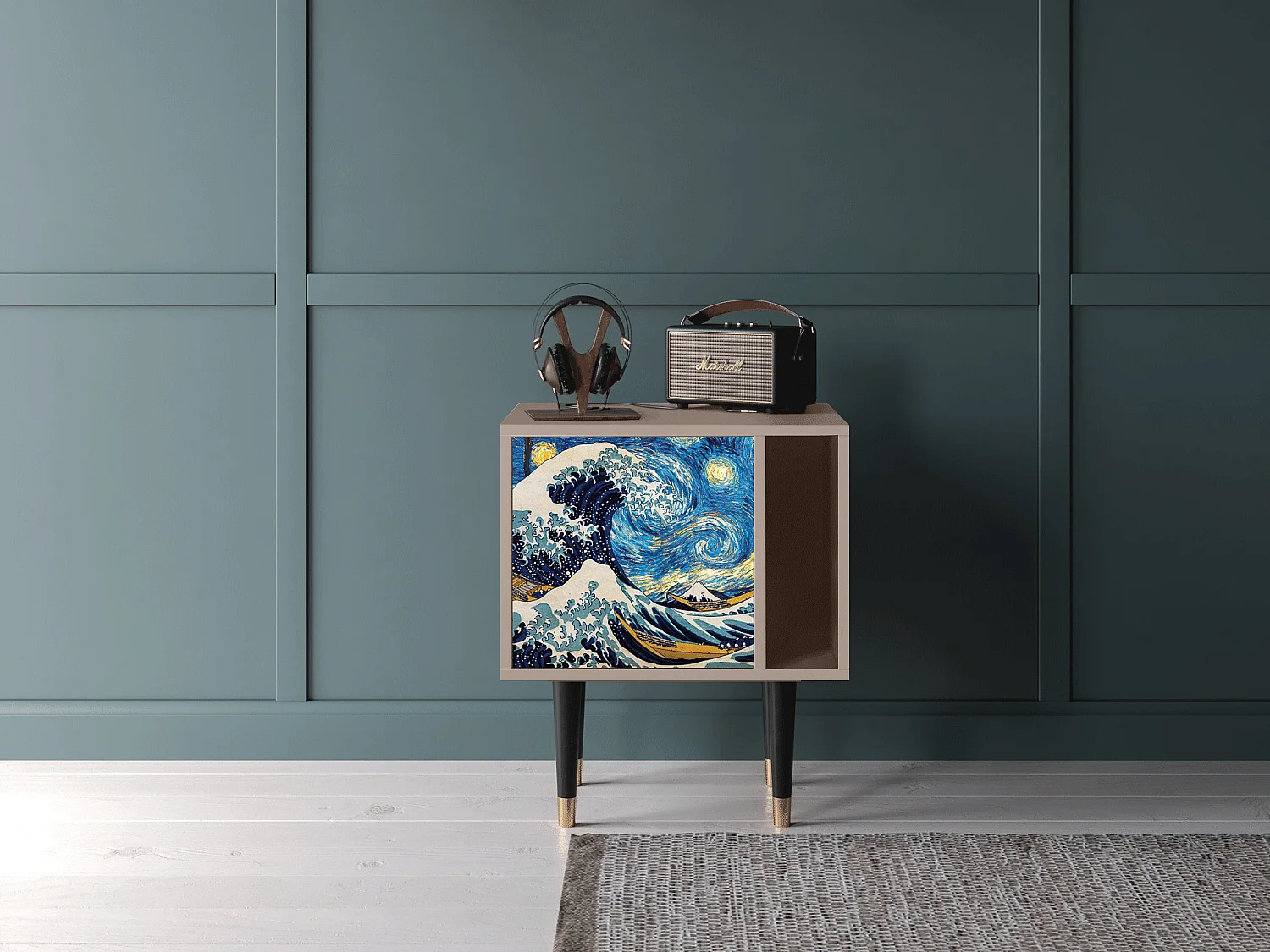 Stolik nocny - 57х69х48 cm - S2 - Great Wave, Latte
