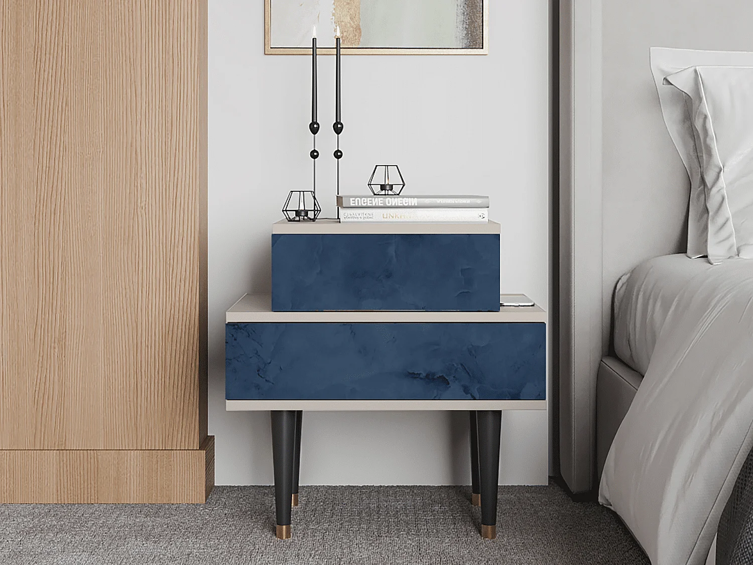 Comodino - 58х58х41 cm - NS1 - Endless Galaxi, Sabbia