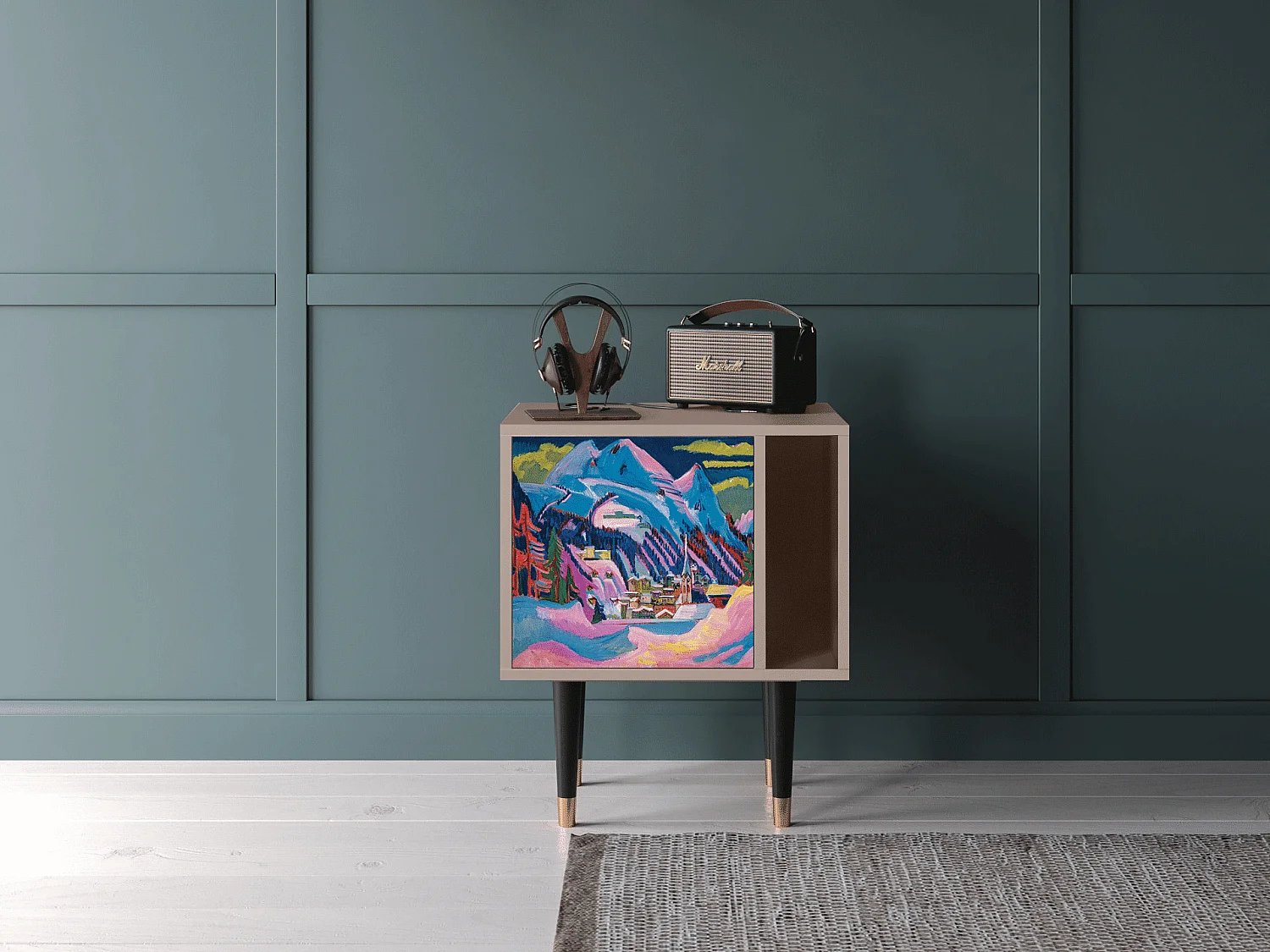 Table de nuit - 57х69х48 cm - S2 - Davos Winter, Latte