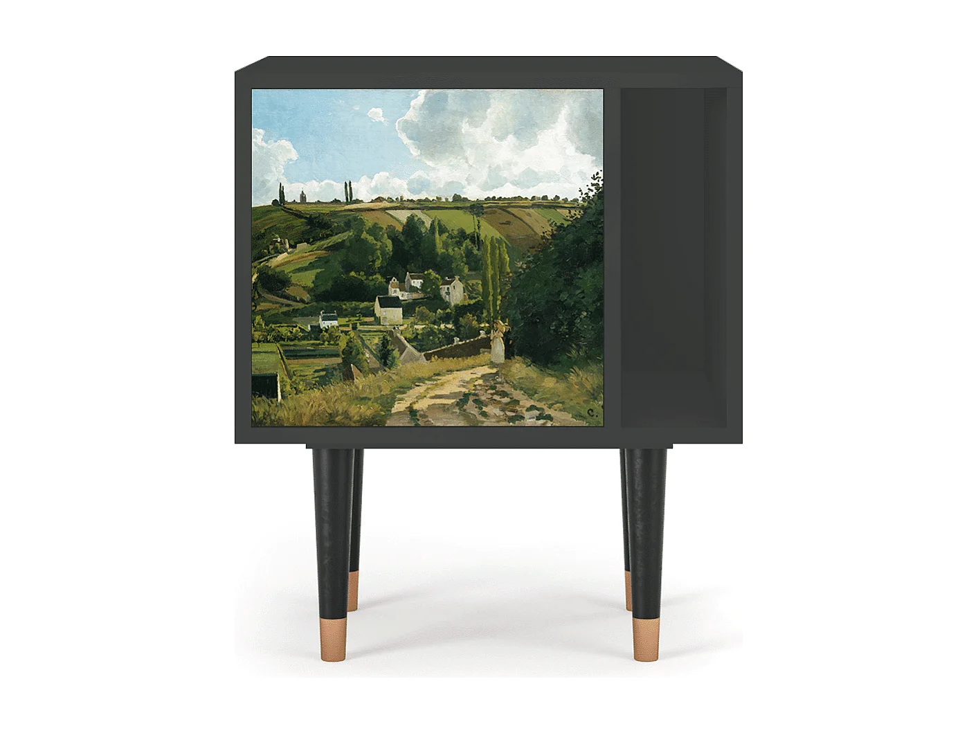 Stolik nocny - 57х69х48 cm - S2 - Jalais Hill by Pissarro, Antracyt