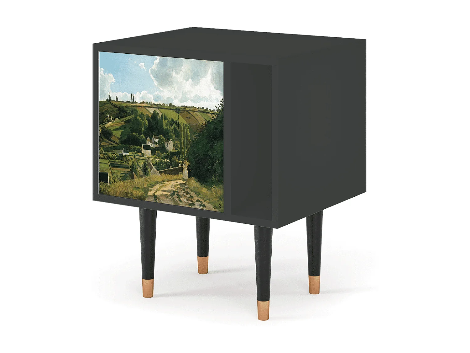 Stolik nocny - 57х69х48 cm - S2 - Jalais Hill by Pissarro, Antracyt