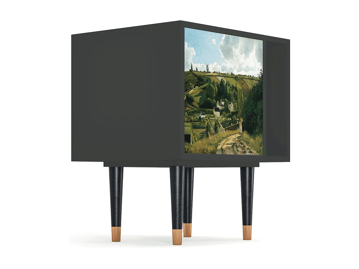 Stolik nocny - 57х69х48 cm - S2 - Jalais Hill by Pissarro, Antracyt