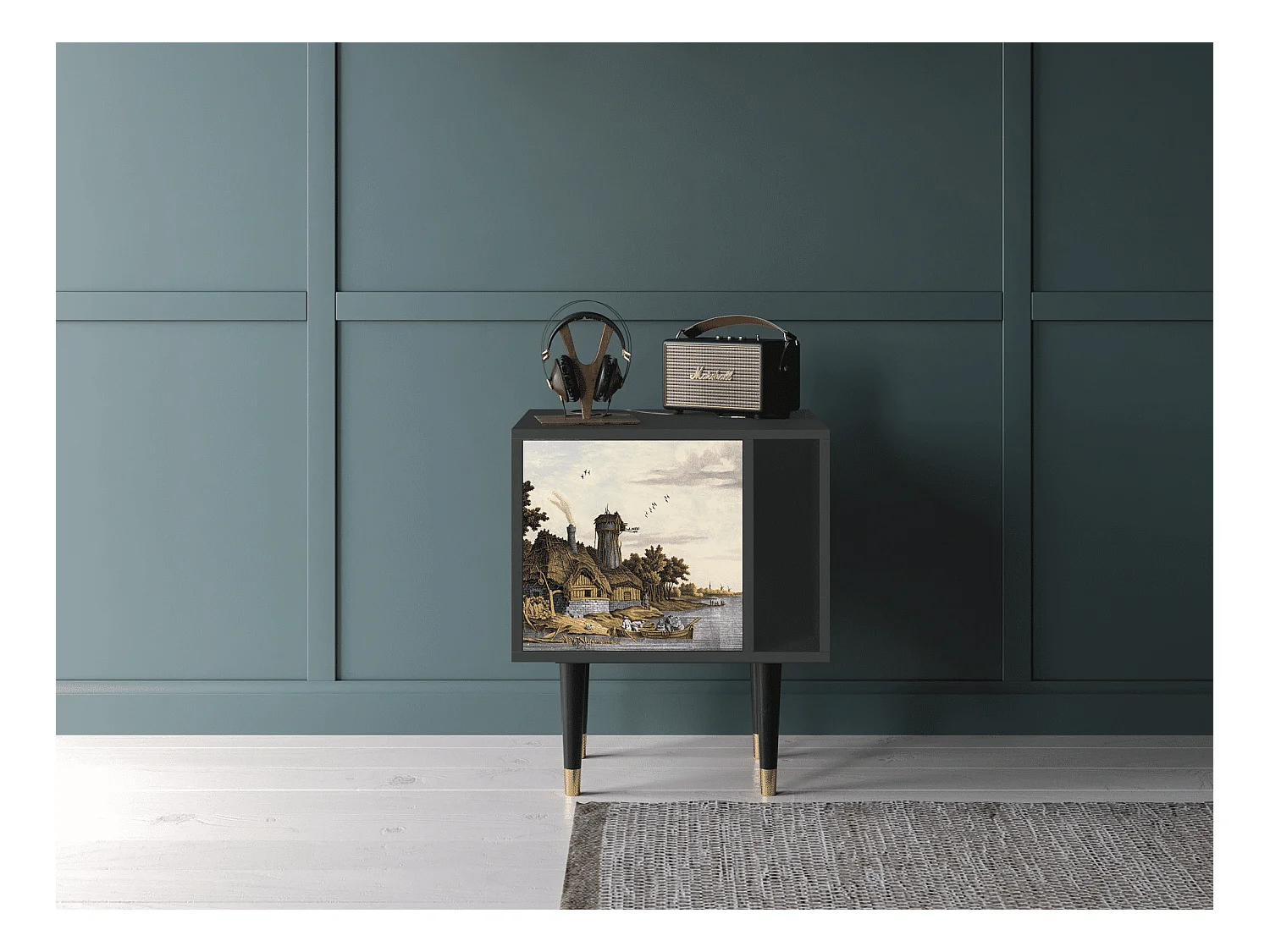 Nachttisch - 57х69х48 cm - S2 - Mill along a River, Anthrazit