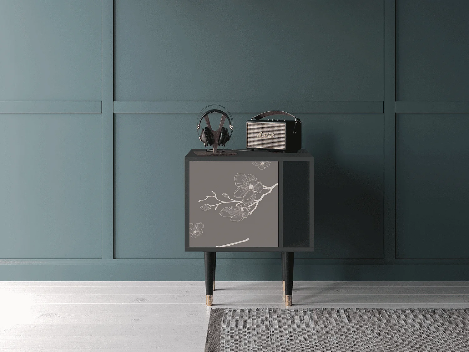 Table de nuit - 57х69х48 cm - S2 - Cherry Blossom, Anthracite