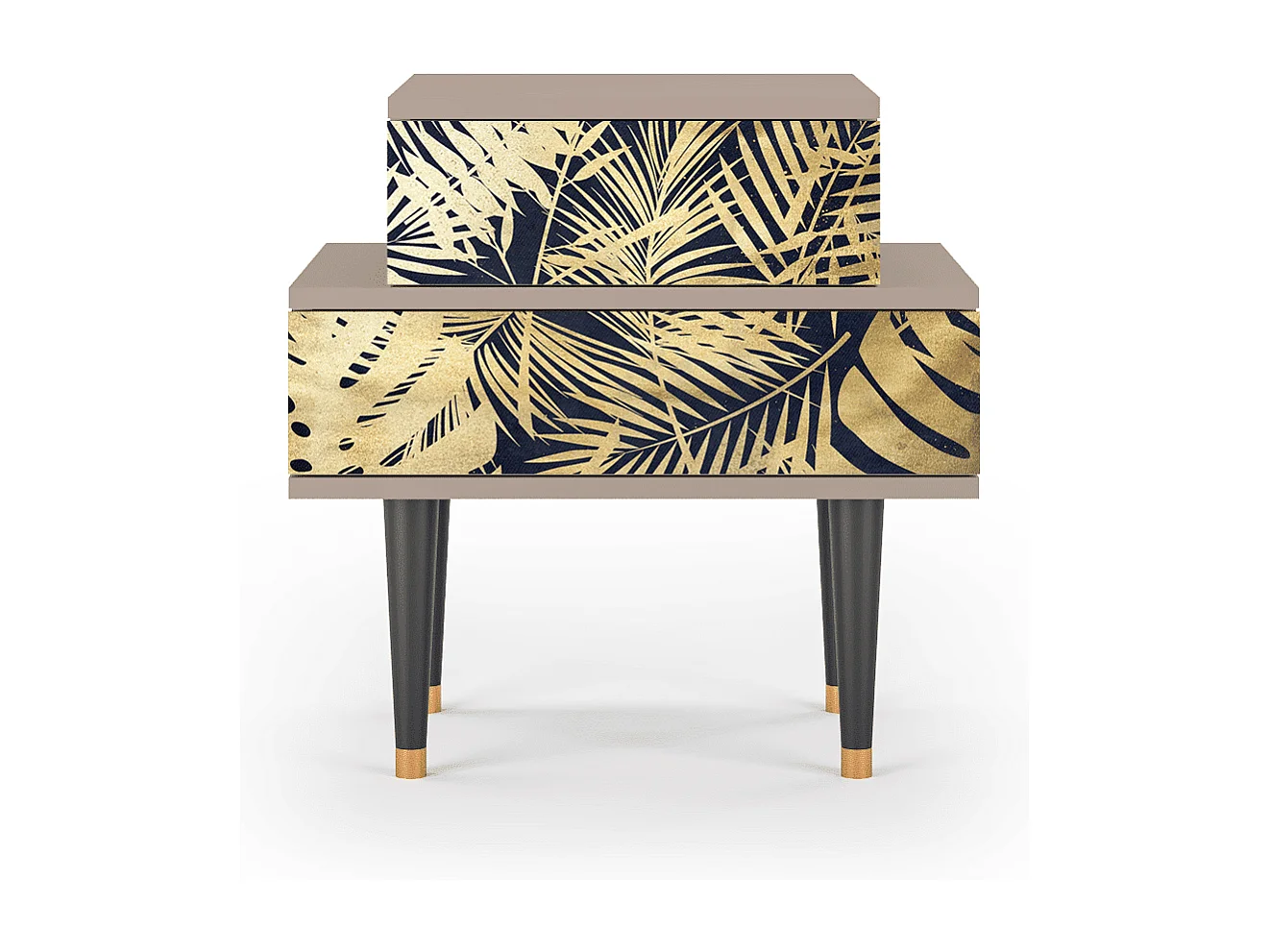 Stolik nocny - 58х58х41 cm - NS1 - Jungle Vibes, Latte