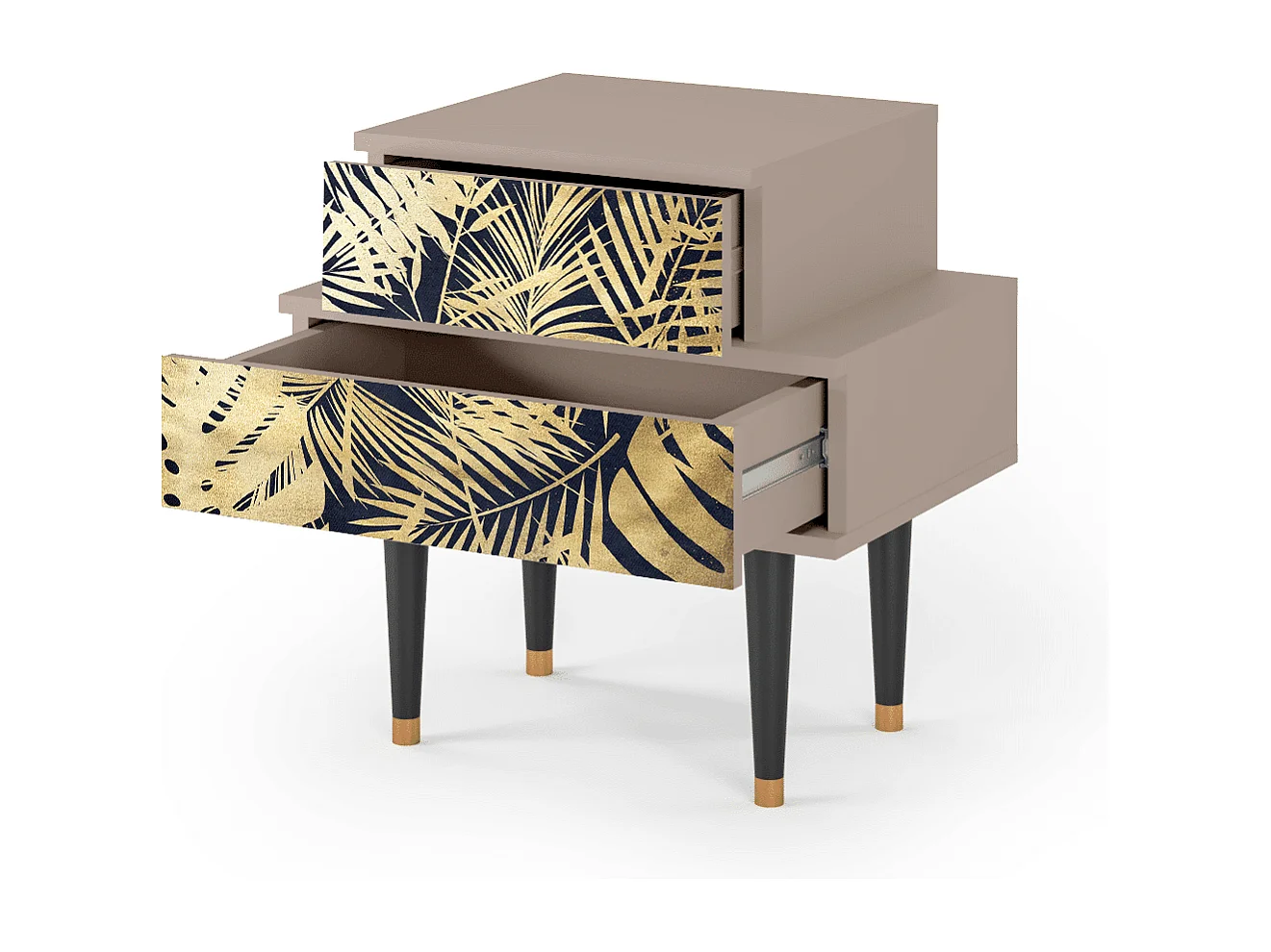 Stolik nocny - 58х58х41 cm - NS1 - Jungle Vibes, Latte