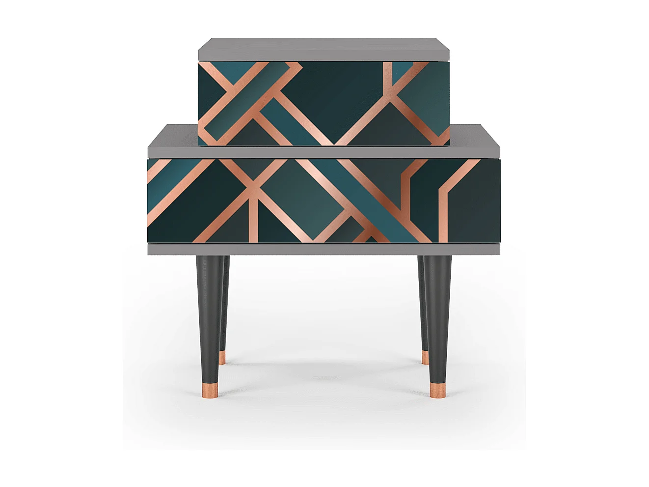 Stolik nocny - 58х58х41 cm - NS1 - Bronze Crossroad, Szary