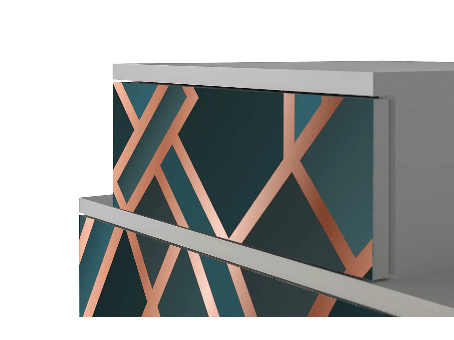 Criado-mudo - 58х58х41 cm - NS1 - Bronze Crossroad, Cinza