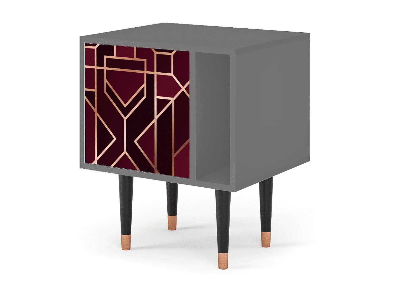 Nachtkastje - 57х69х48 cm - S2 - Burgundy Jewelery, Grijs