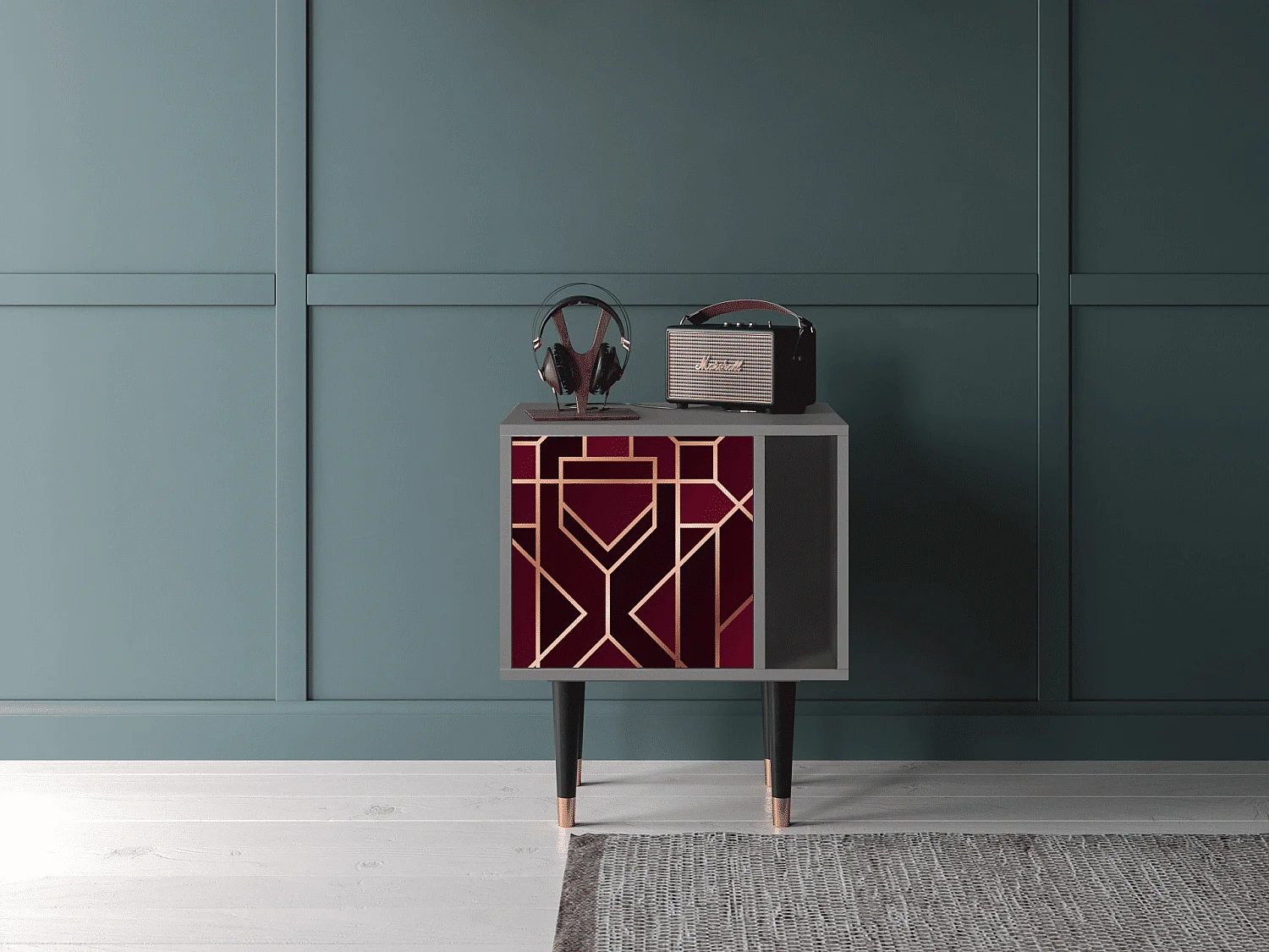 Table de nuit - 57х69х48 cm - S2 - Burgundy Jewelery, Gris