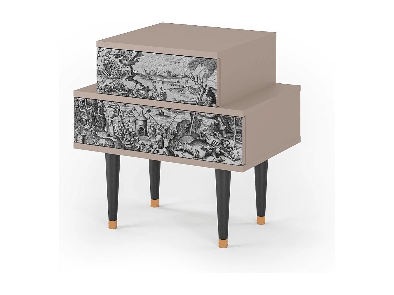 Stolik nocny - 58х58х41 cm - NS1 - The Temptation, Latte