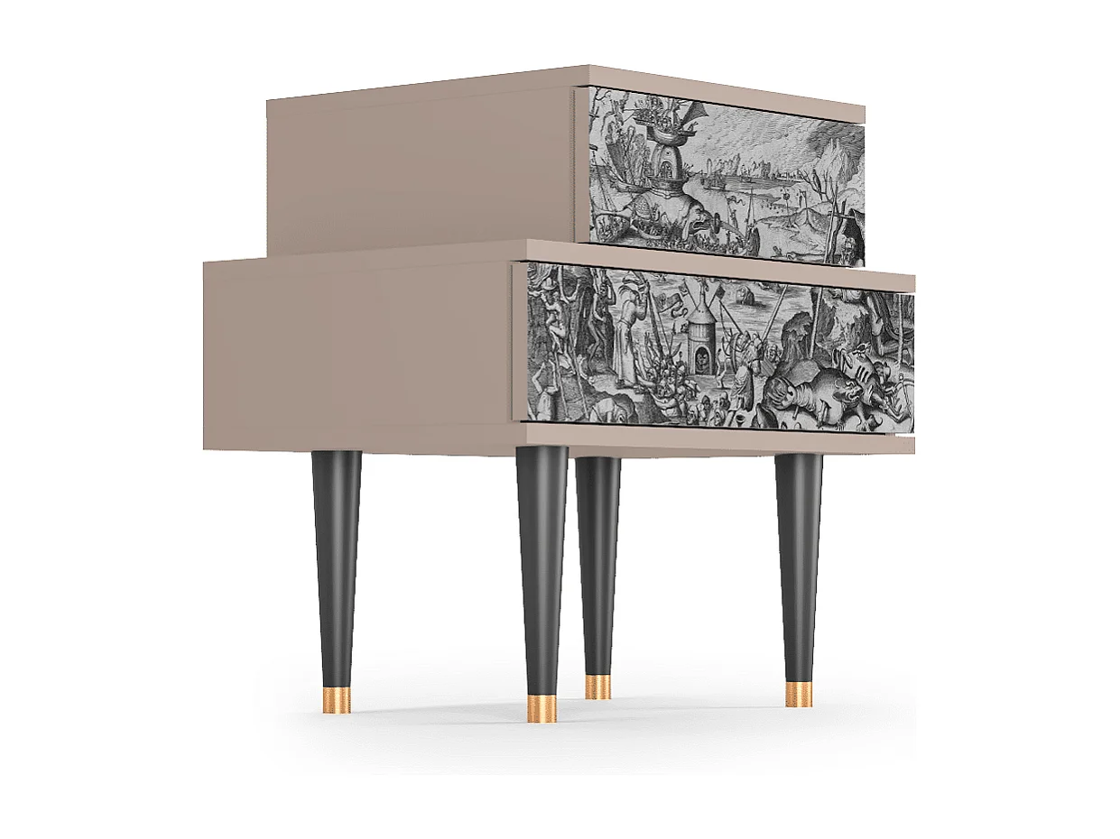 Stolik nocny - 58х58х41 cm - NS1 - The Temptation, Latte