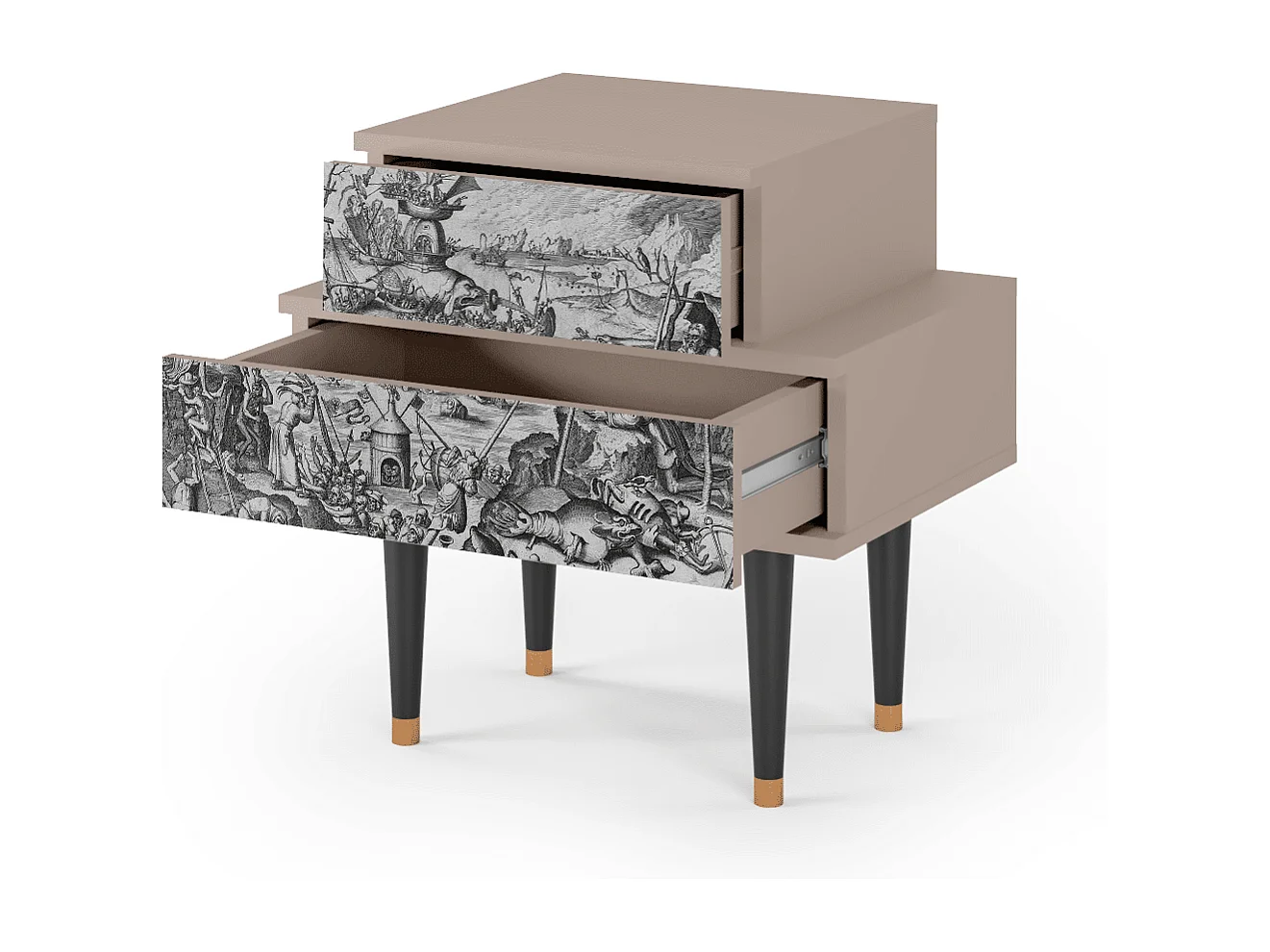 Stolik nocny - 58х58х41 cm - NS1 - The Temptation, Latte