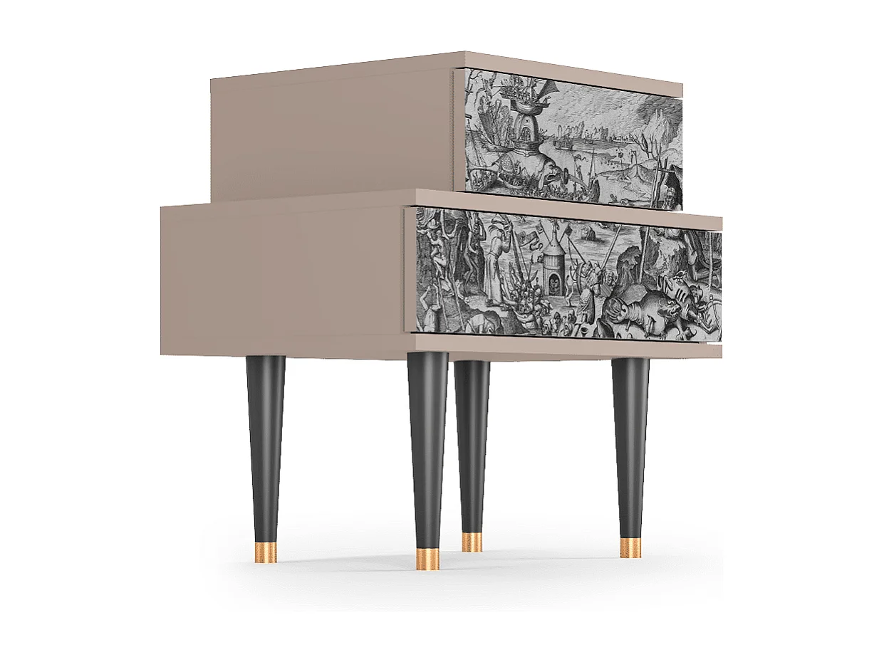 Stolik nocny - 58х58х41 cm - NS1 - The Temptation, Latte