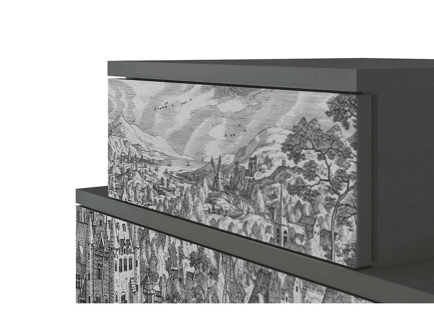 Table de nuit - 58х58х41 cm - NS1 - Bird Dropping, Anthracite