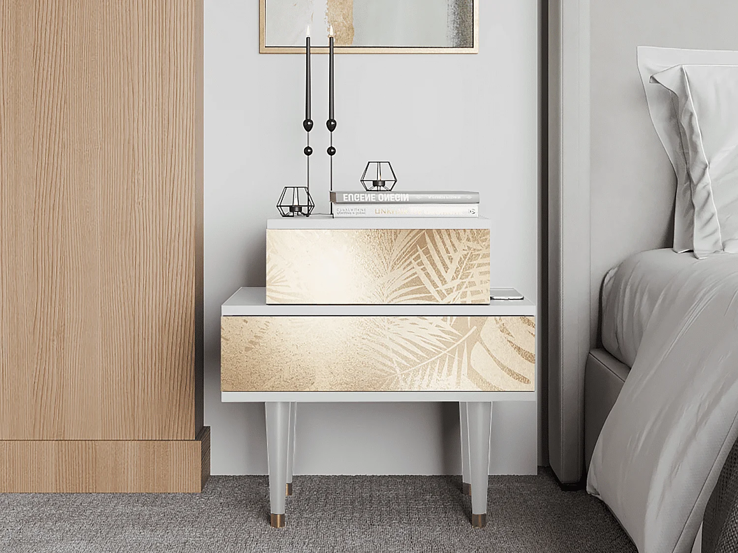 Table de nuit - 58х58х41 cm - NS1 - Plant of the Dessert, Blanc