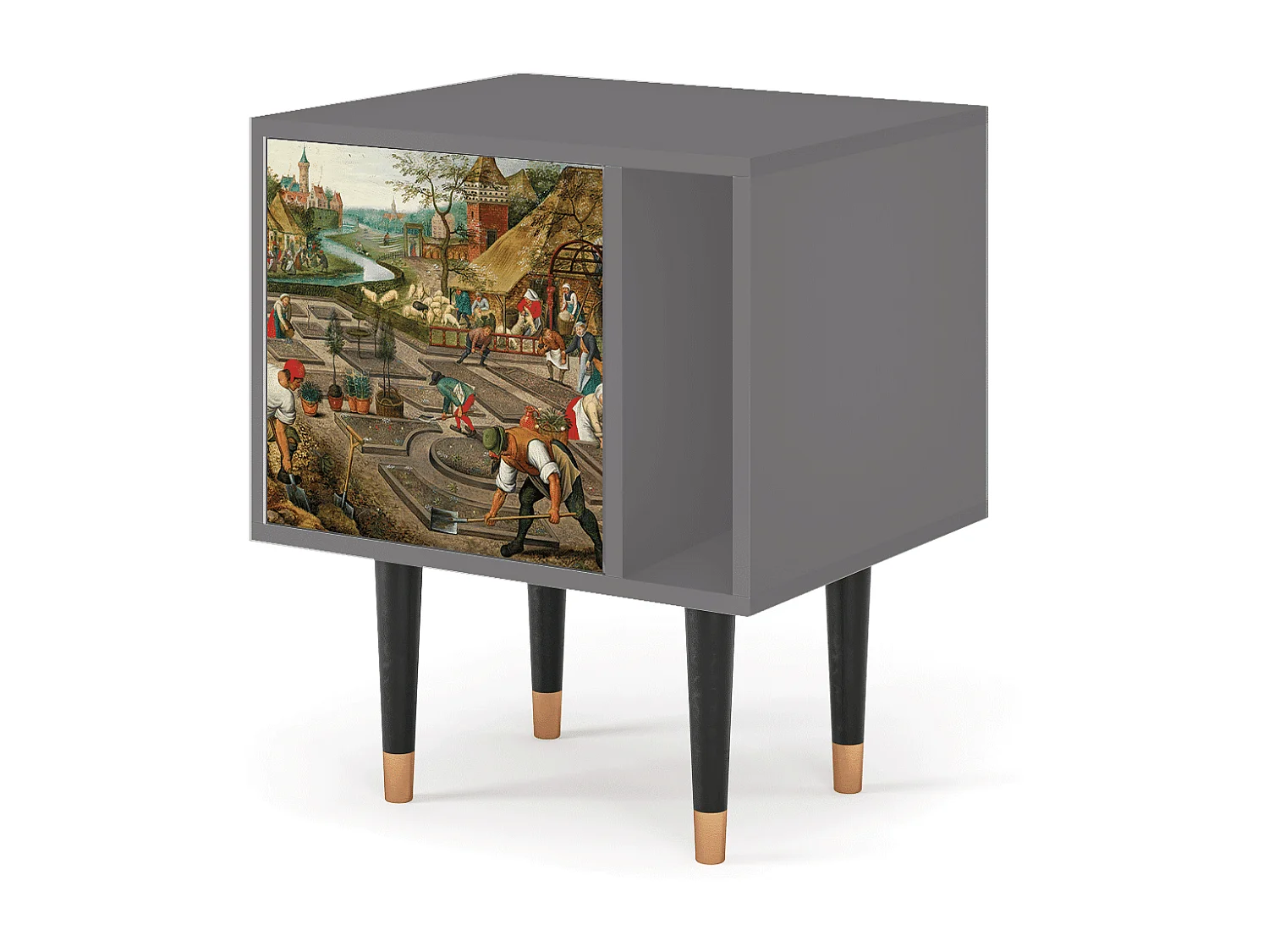 Stolik nocny - 57х69х48 cm - S2 - The Younger - Spring, Szary