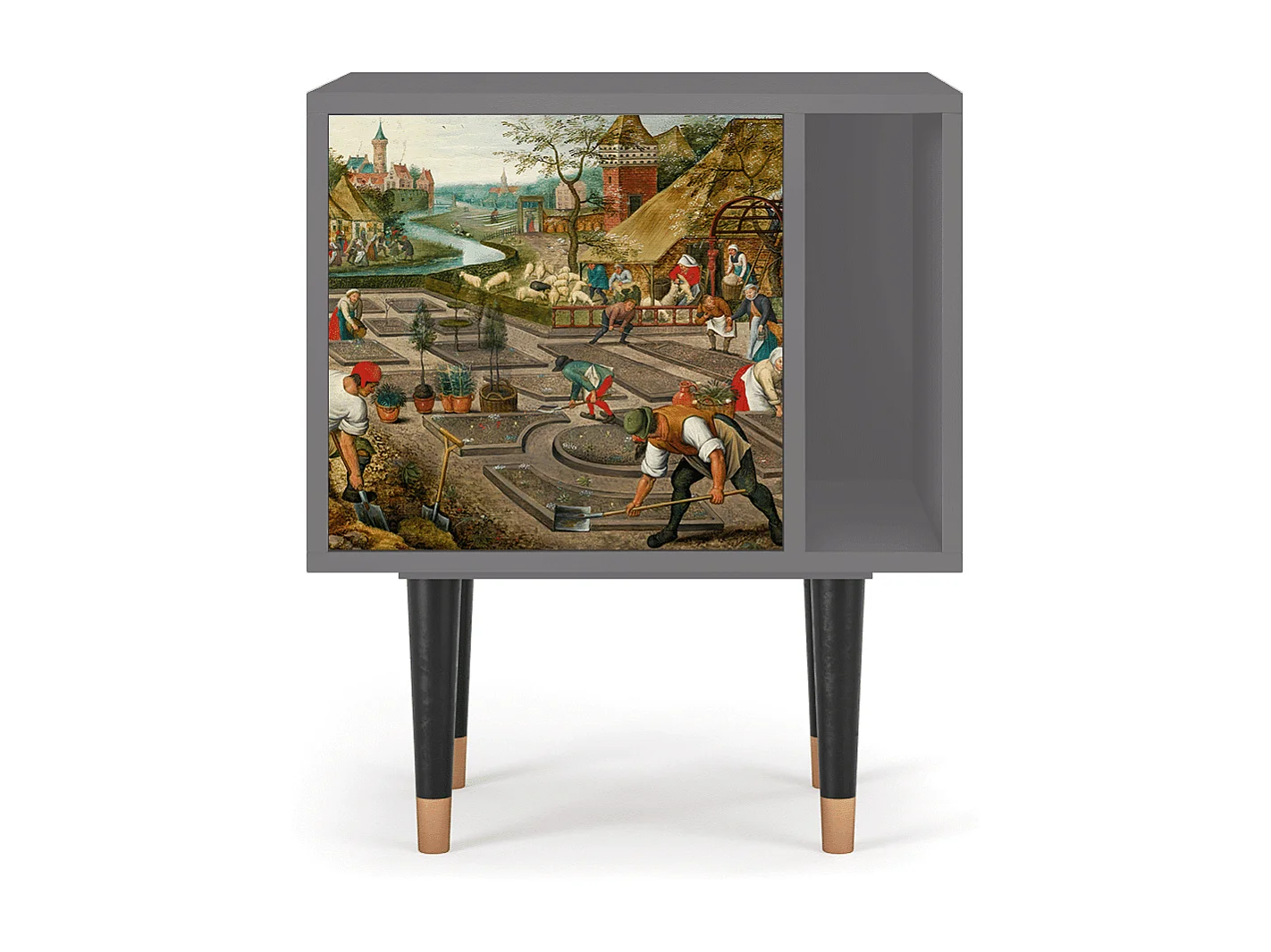 Stolik nocny - 57х69х48 cm - S2 - The Younger - Spring, Szary