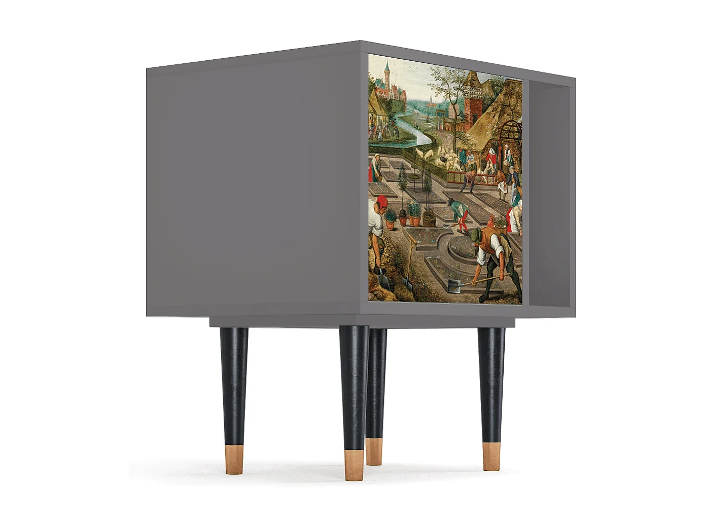 Stolik nocny - 57х69х48 cm - S2 - The Younger - Spring, Szary