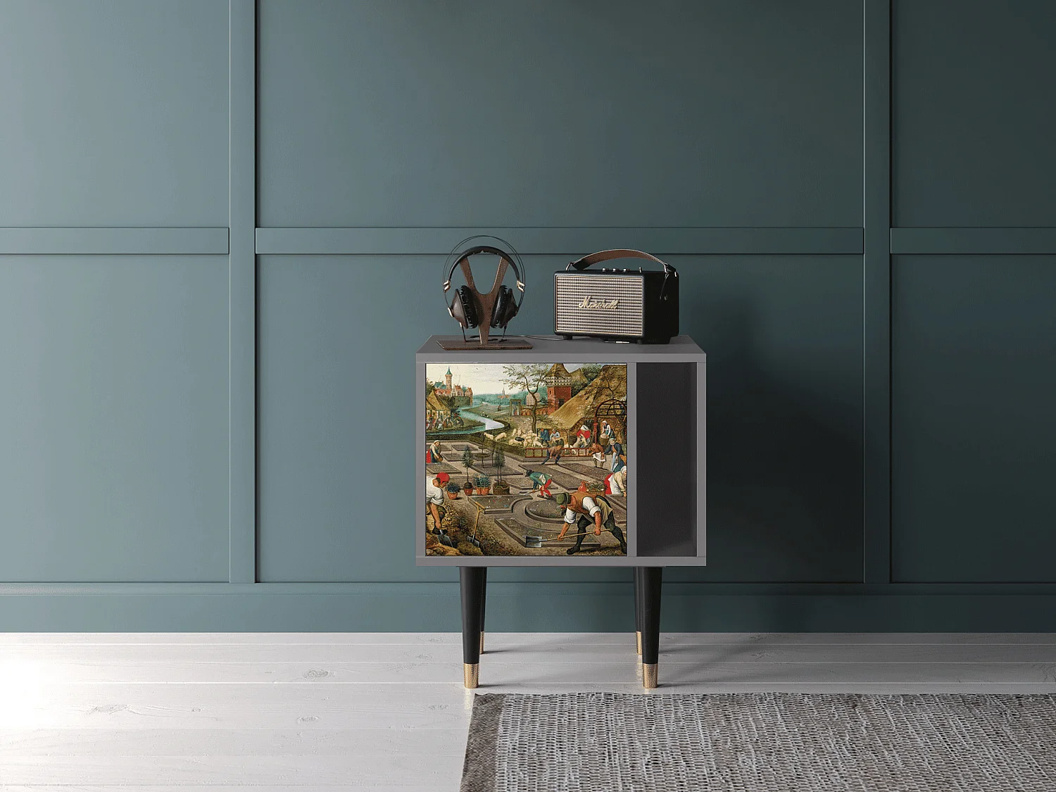 Stolik nocny - 57х69х48 cm - S2 - The Younger - Spring, Szary