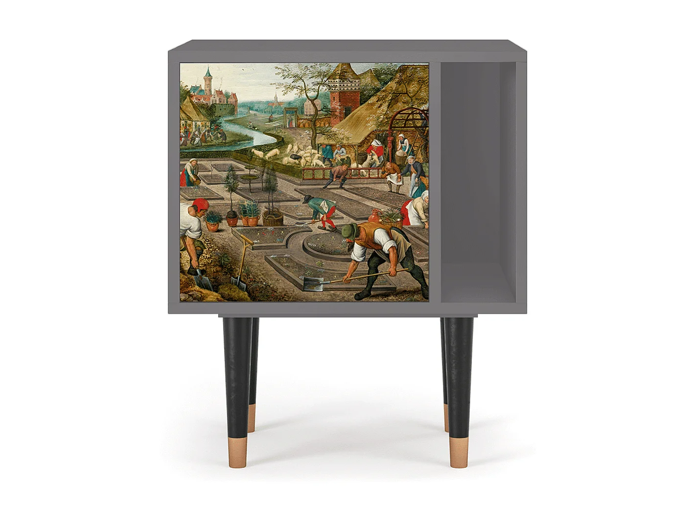 Stolik nocny - 57х69х48 cm - S2 - The Younger - Spring, Szary