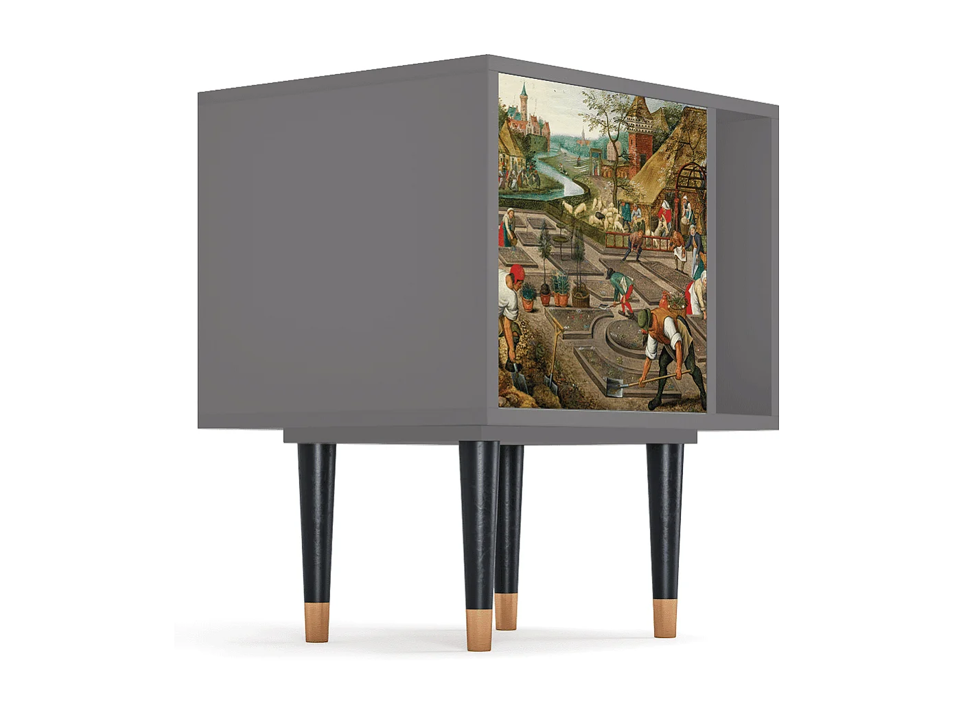 Stolik nocny - 57х69х48 cm - S2 - The Younger - Spring, Szary