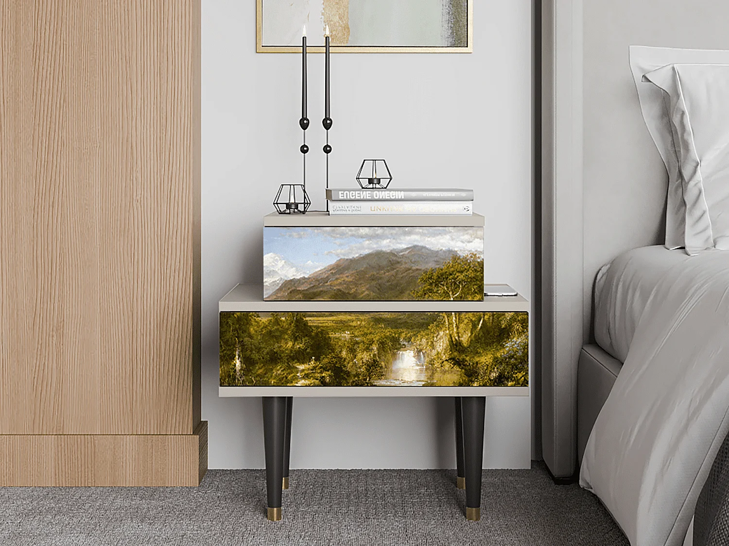 Criado-mudo - 58х58х41 cm - NS1 - The Heart of the Andes , Areia